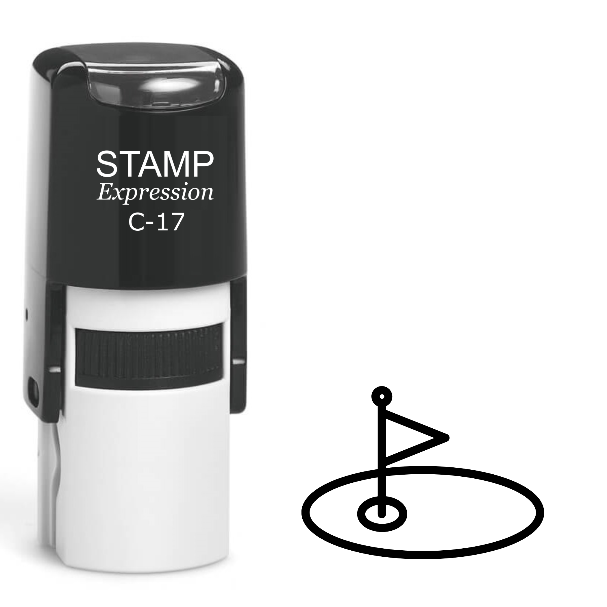 Golf course base hole with a flag Self Inking Rubber Stamp (SH-62974)