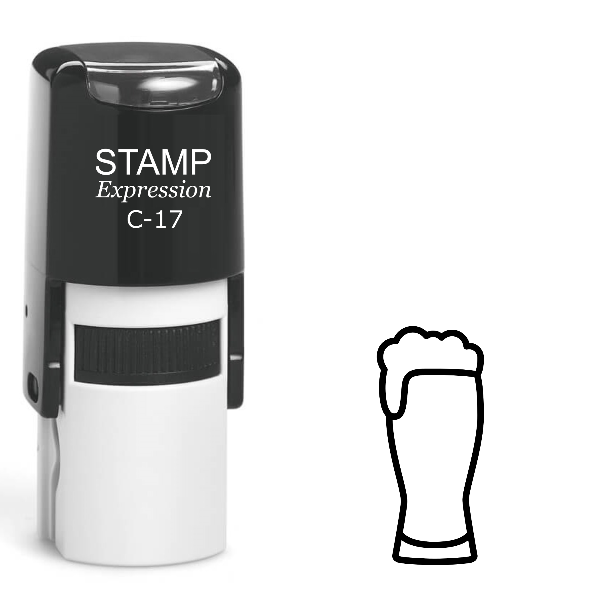 Glass of beer outline Self Inking Rubber Stamp (SH-62999)