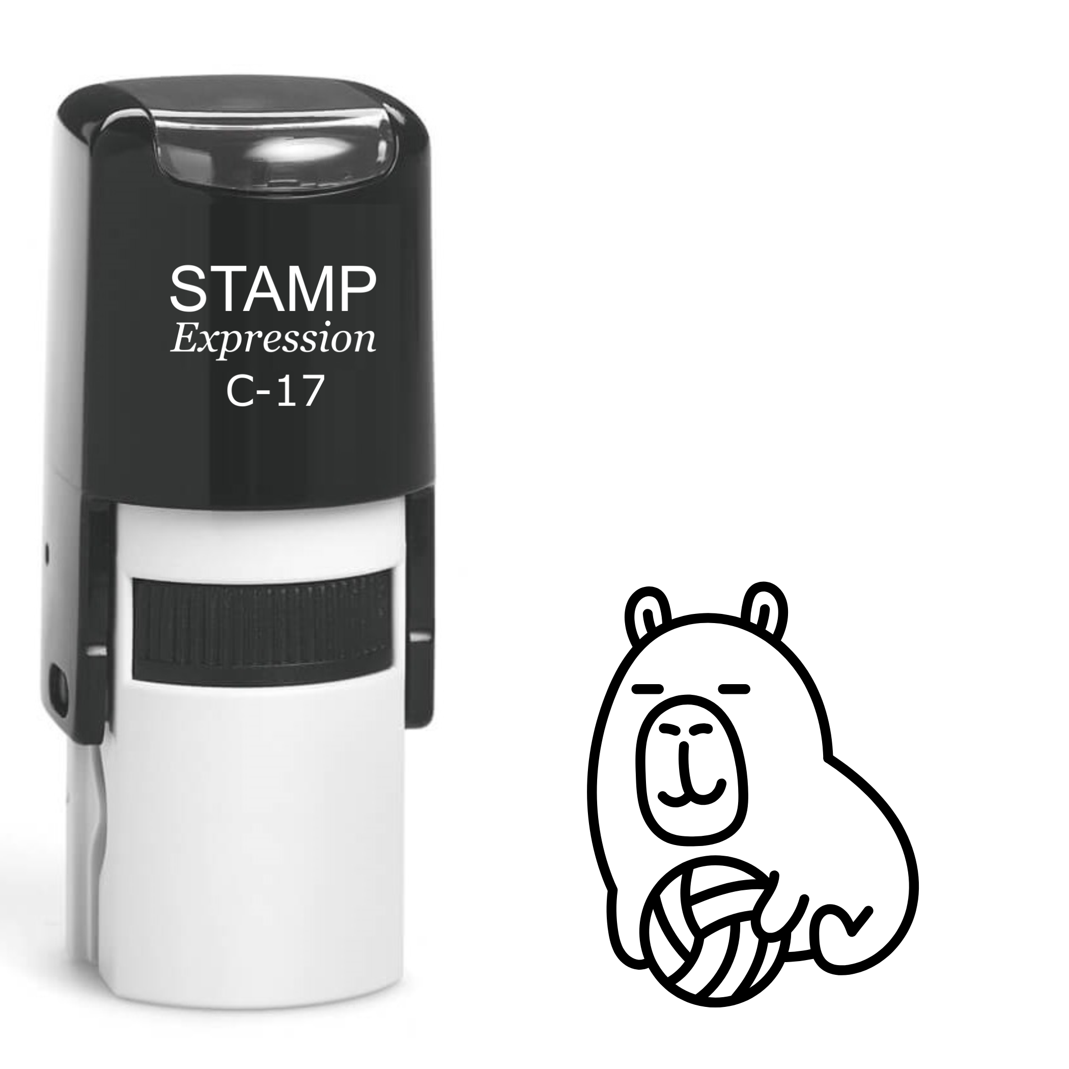 Capybara with volleyball Self Inking Rubber Stamp (SH-63037)