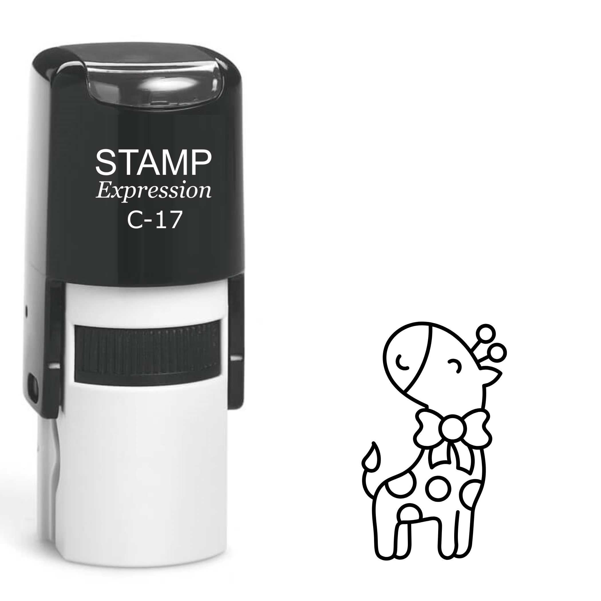 Happy giraffe with bow Self Inking Rubber Stamp (SH-63068)
