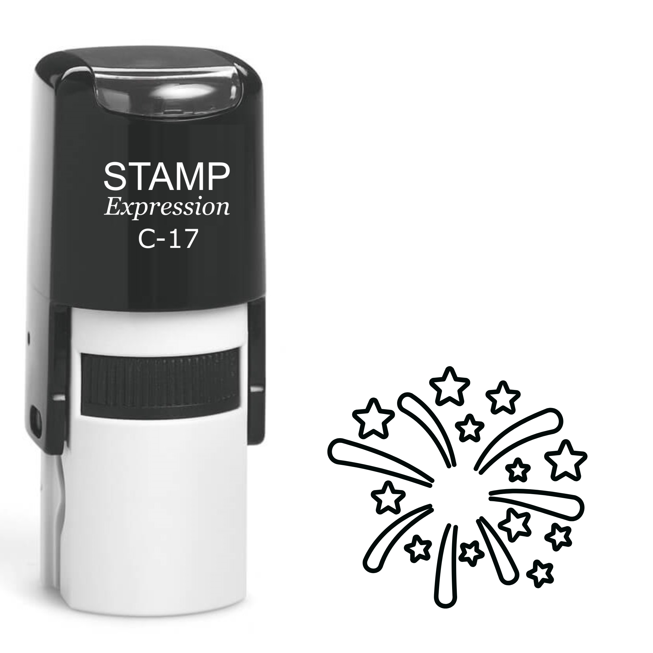 Fireworks with stars Self Inking Rubber Stamp (SH-63075)