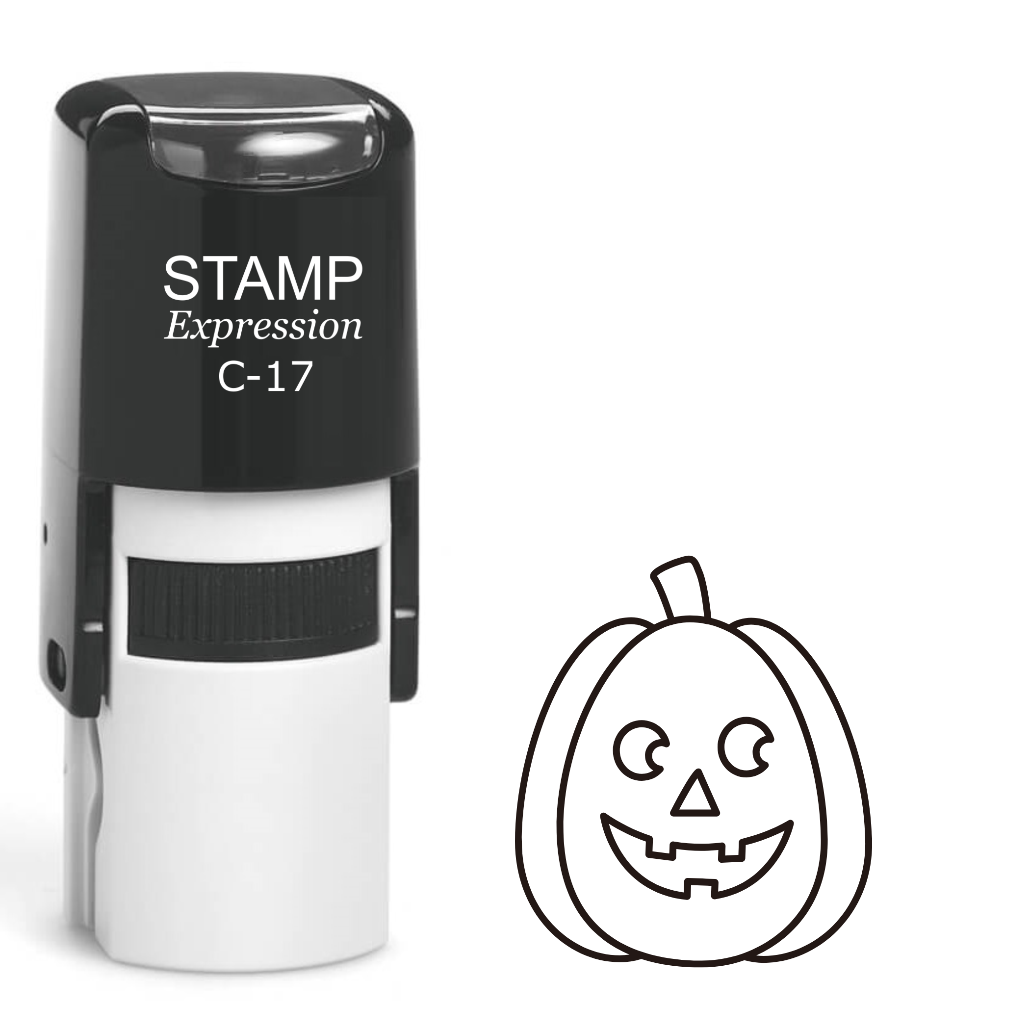 Smiling jack-o’-lantern pumpkin Halloween Self Inking Rubber Stamp (SH-63089)