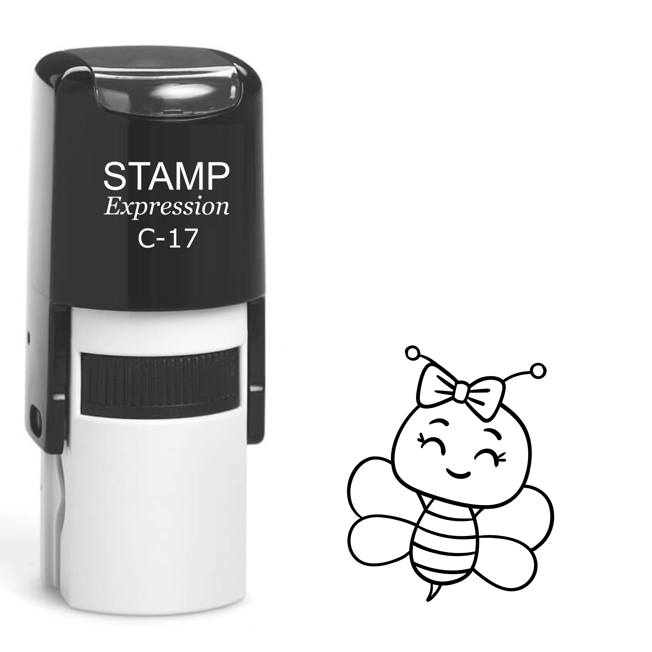 Sweet baby bee with bow Self Inking Rubber Stamp (SH-63112)