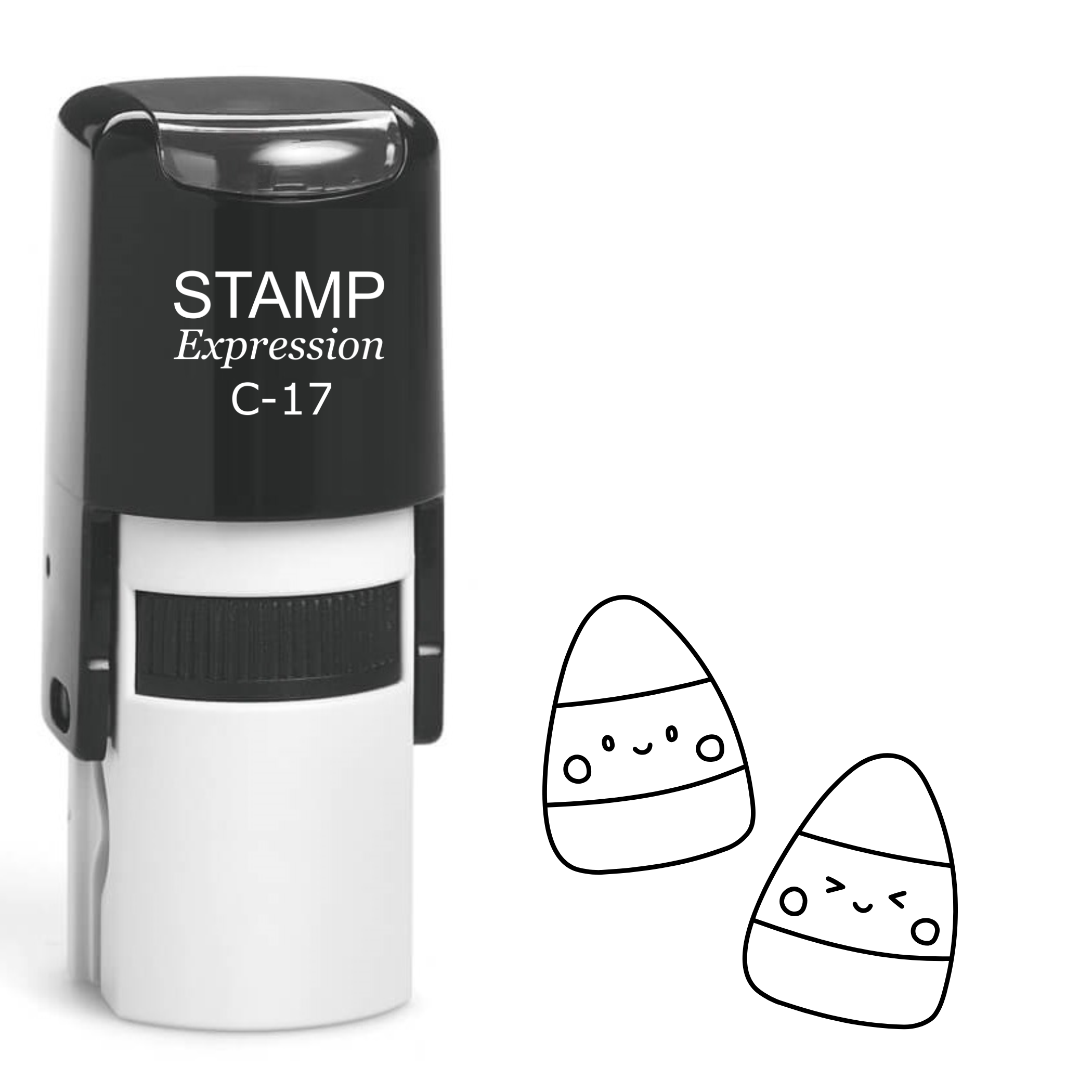 Two kawaii candy corns Halloween Self Inking Rubber Stamp (SH-63115)