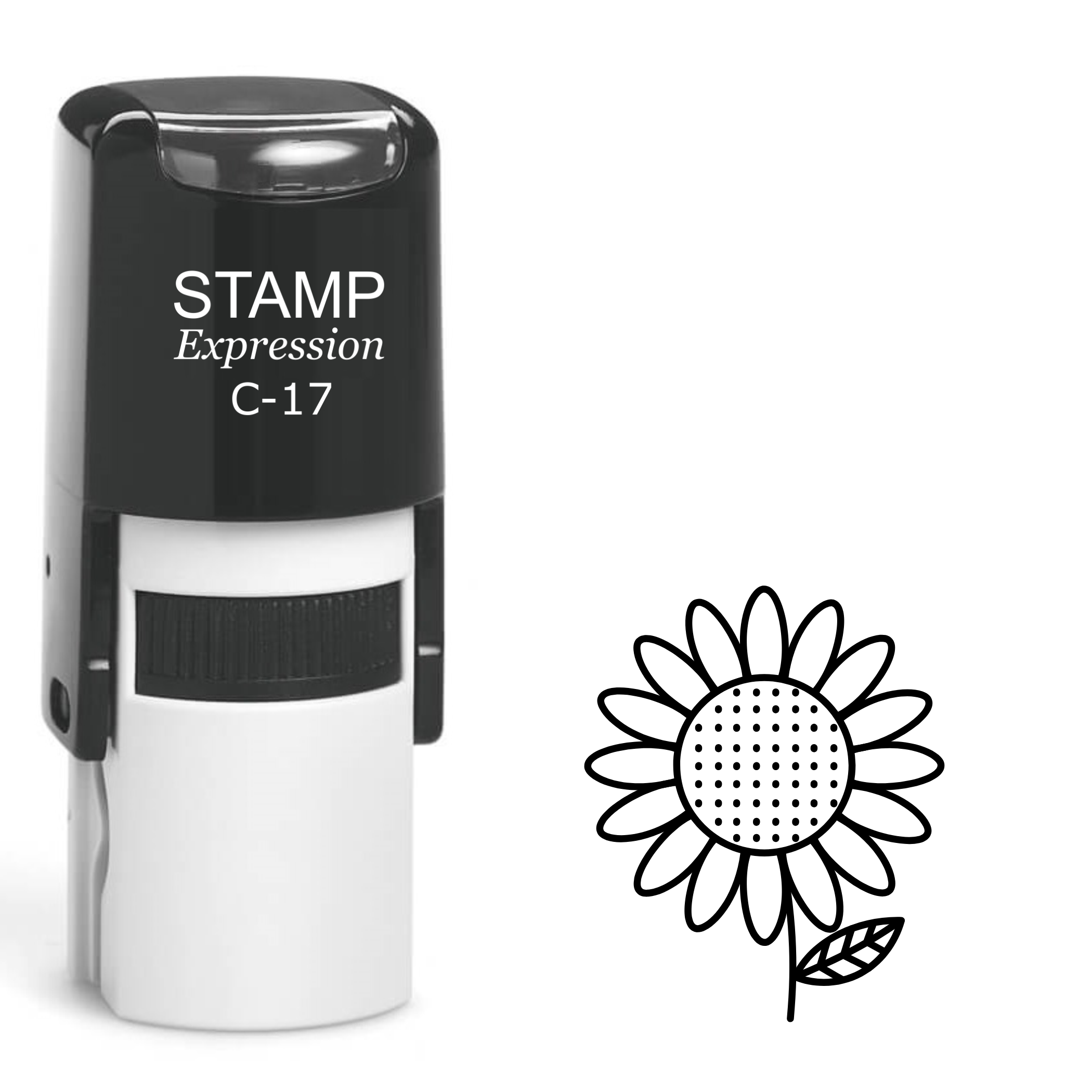 Sunflower with stem outline Self Inking Rubber Stamp (SH-63121)