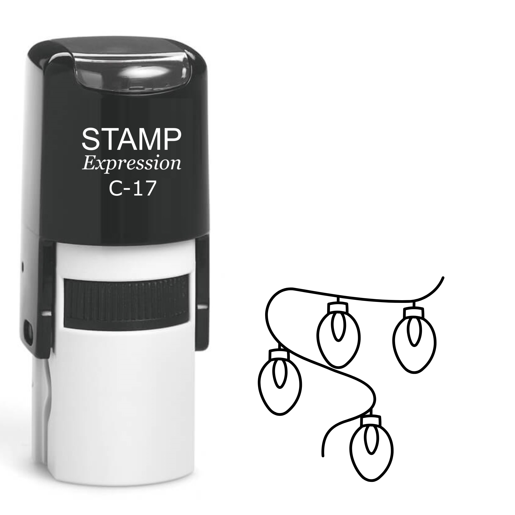 Christmas lights Self Inking Rubber Stamp (SH-63145)