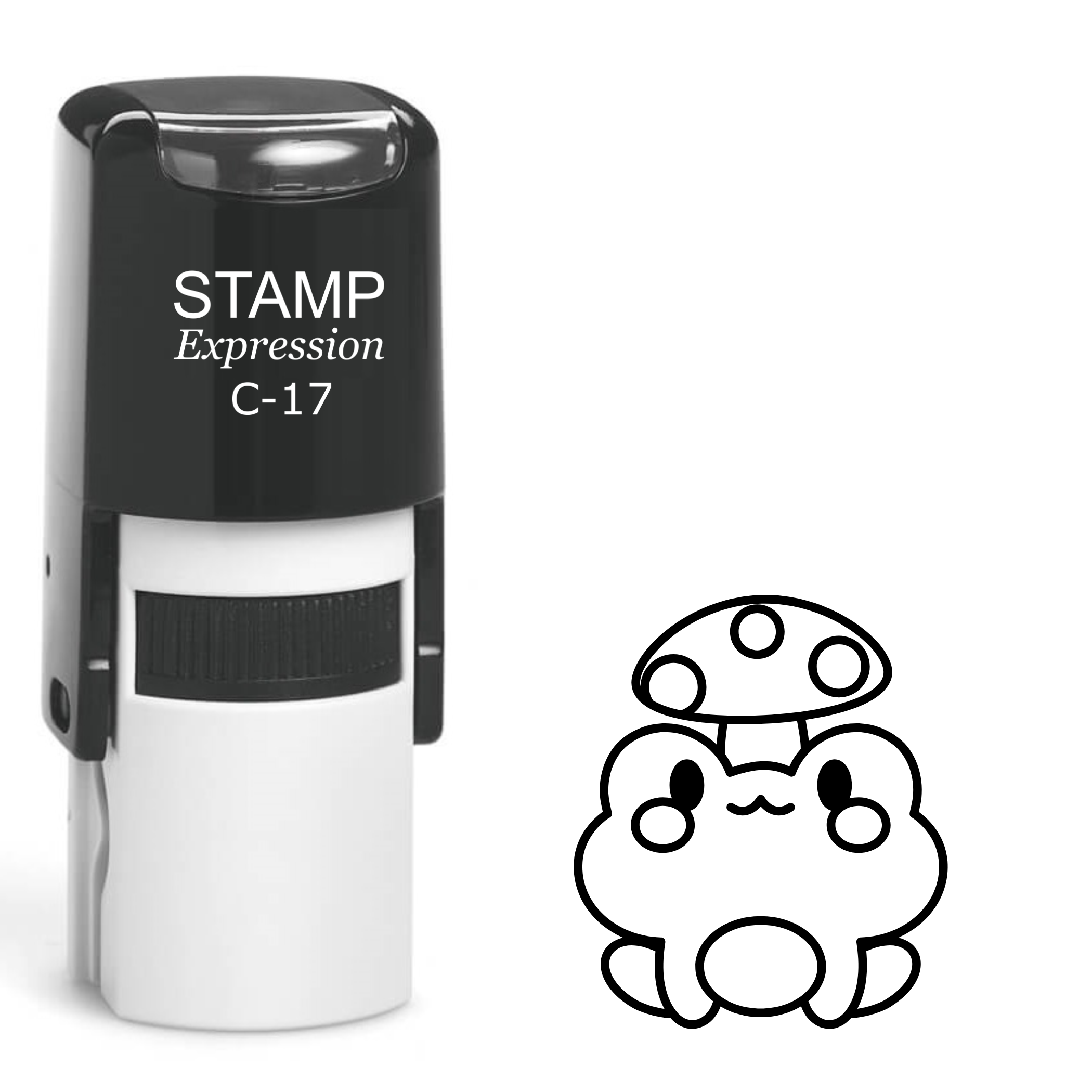Kawaii frog with mushroom Self Inking Rubber Stamp (SH-63186)
