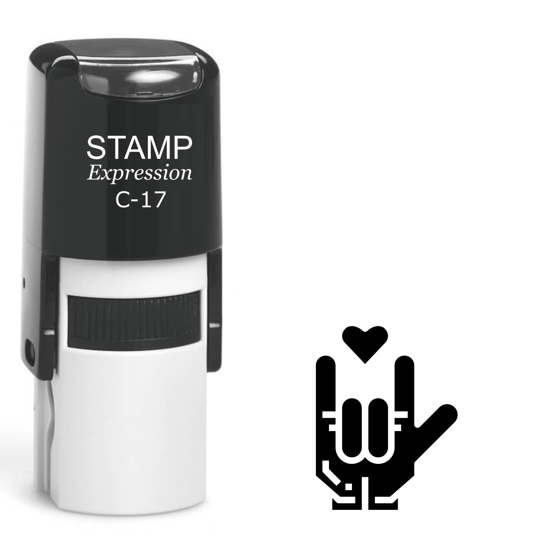 Heavy metal hand sign Self Inking Rubber Stamp (SH-63227)