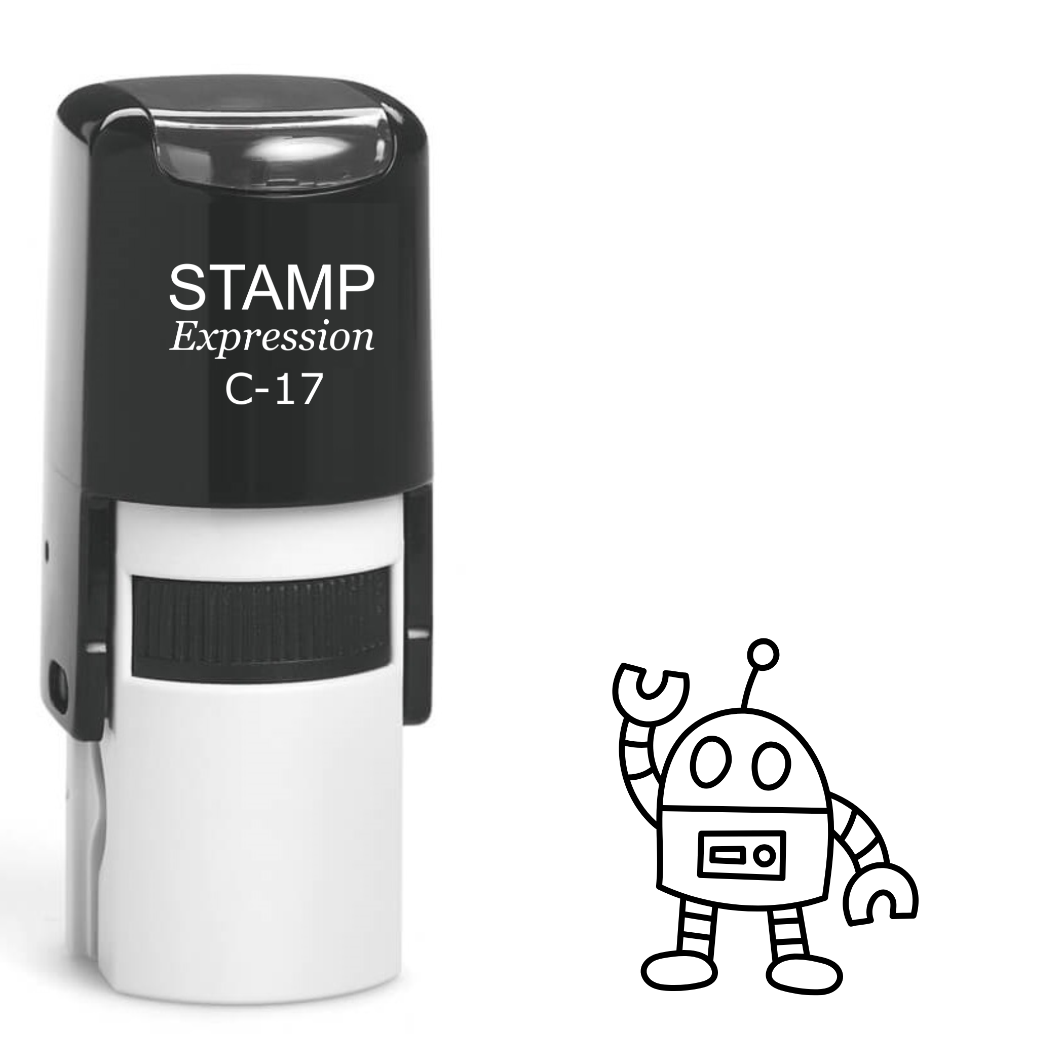 Funny robot outline Self Inking Rubber Stamp (SH-63234)