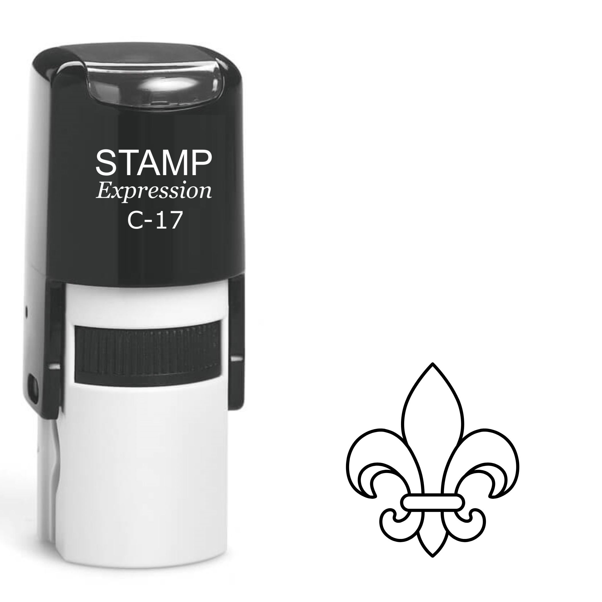 Fleur-de-lis outline Self Inking Rubber Stamp (SH-63274)