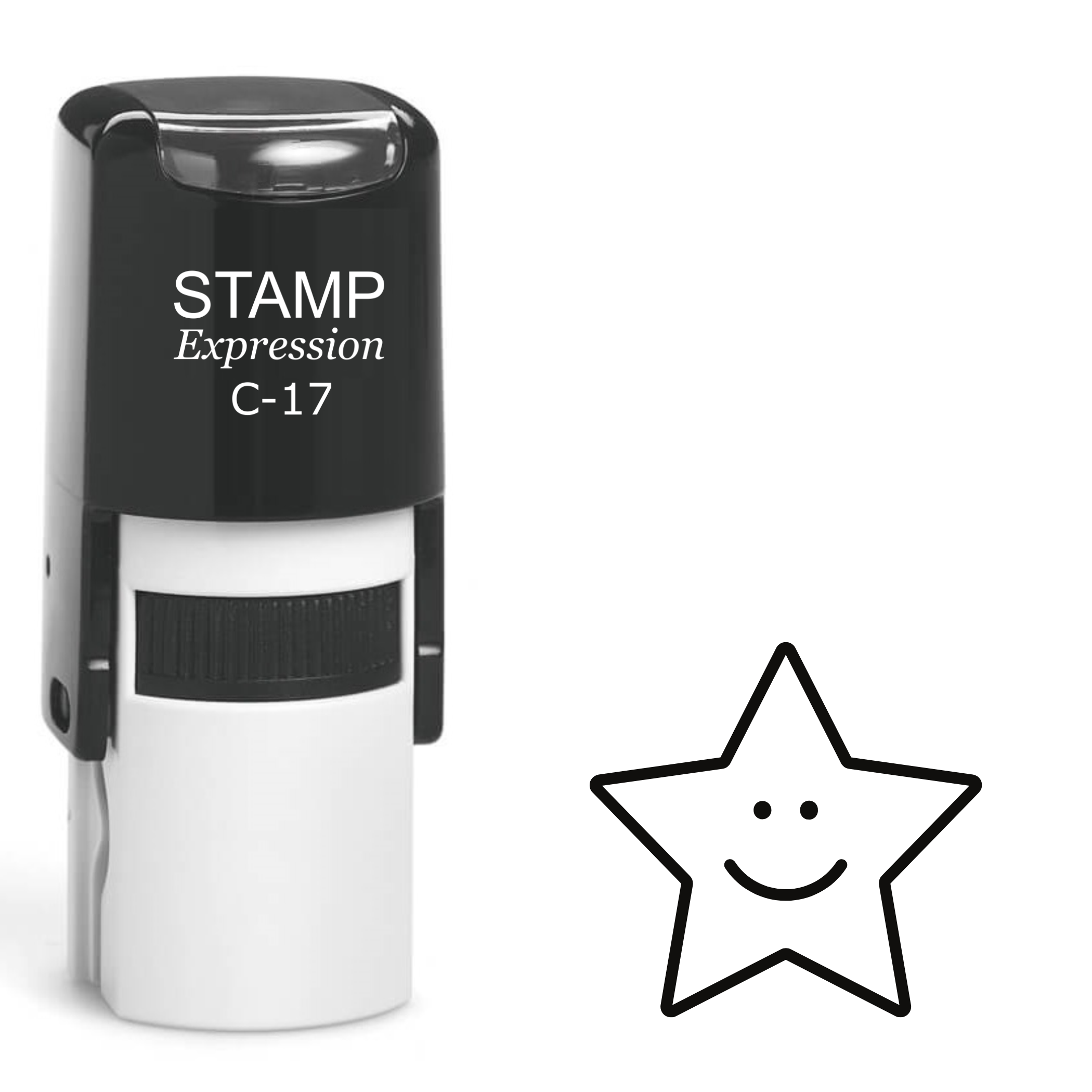 Smiling star outline Self Inking Rubber Stamp (SH-63292)