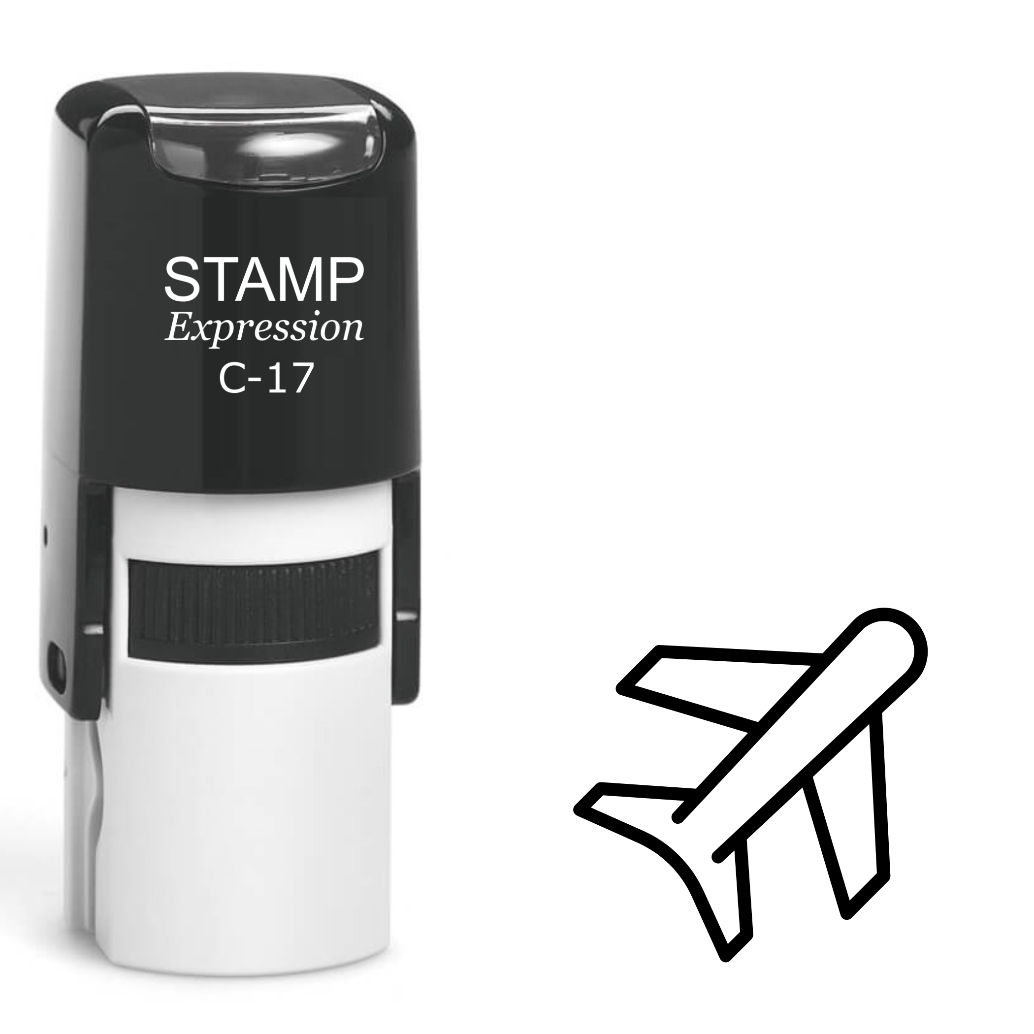Flying plane outline Self Inking Rubber Stamp (SH-63307)