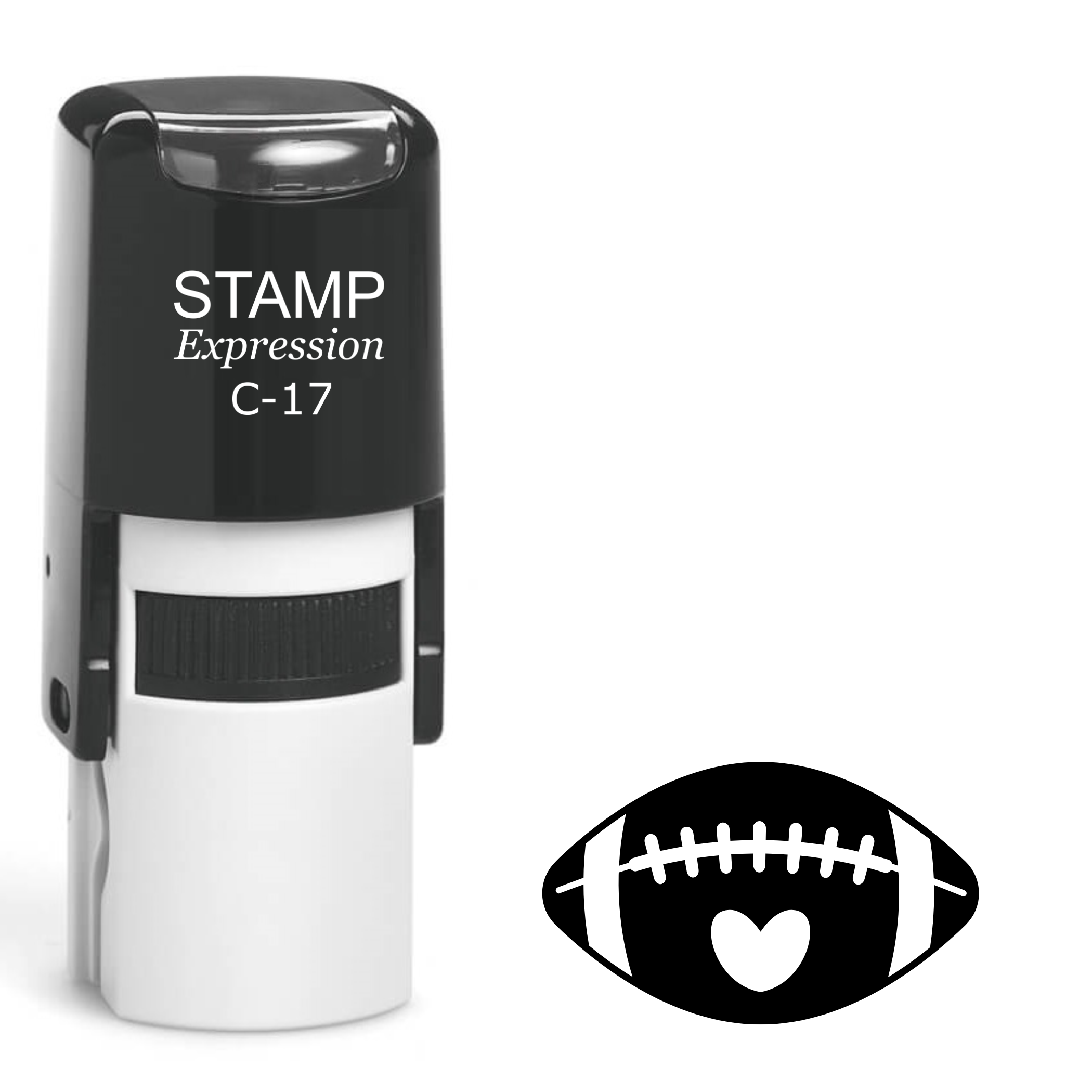 Football with heart Self Inking Rubber Stamp (SH-63339)