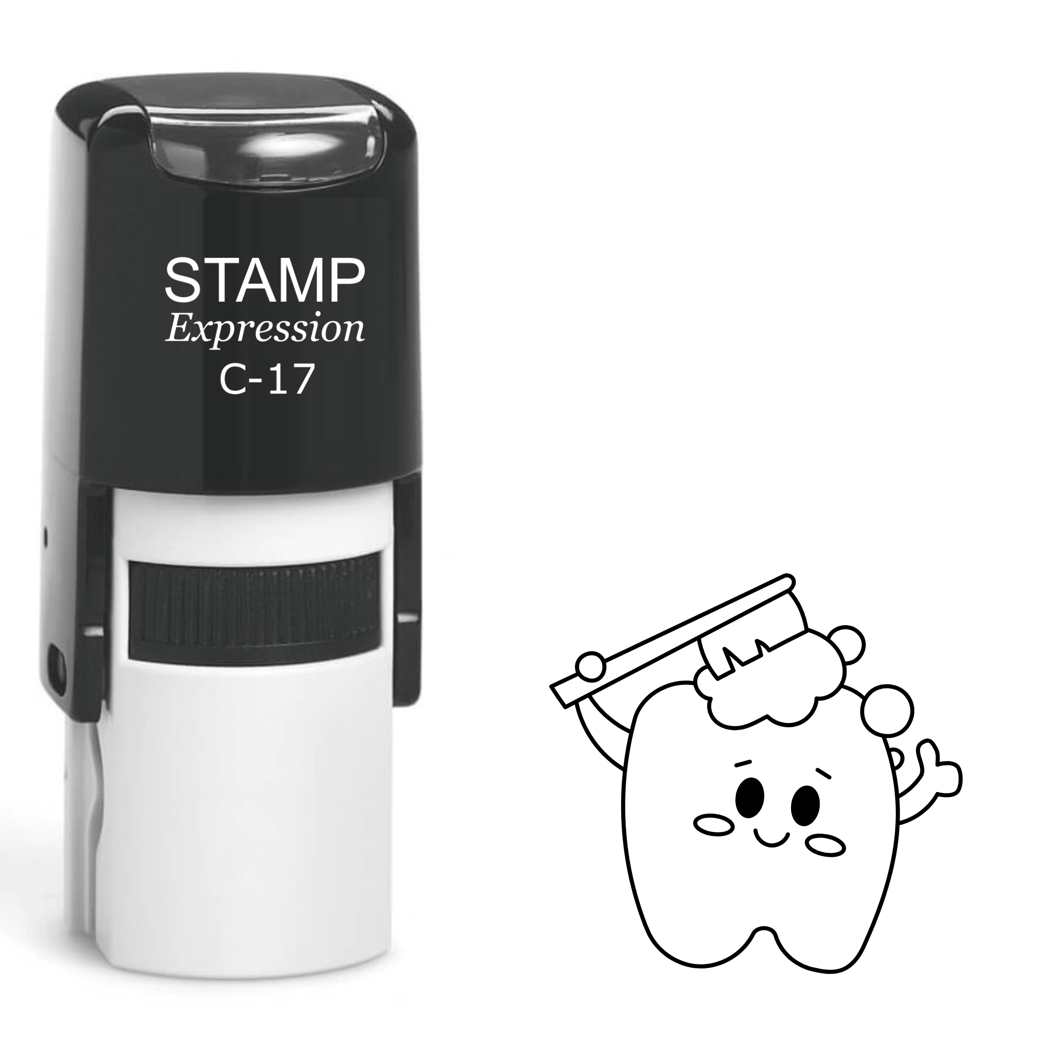 Happy tooth brushing itself Self Inking Rubber Stamp (SH-63354)