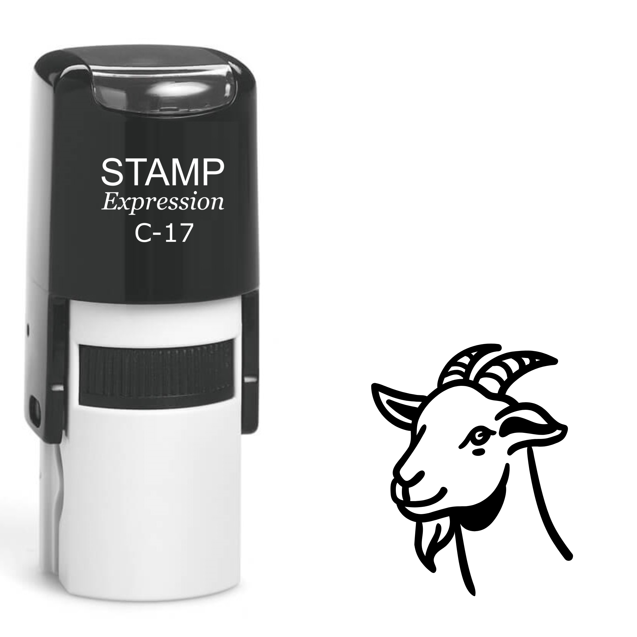 Goat head outline Self Inking Rubber Stamp (SH-63379)