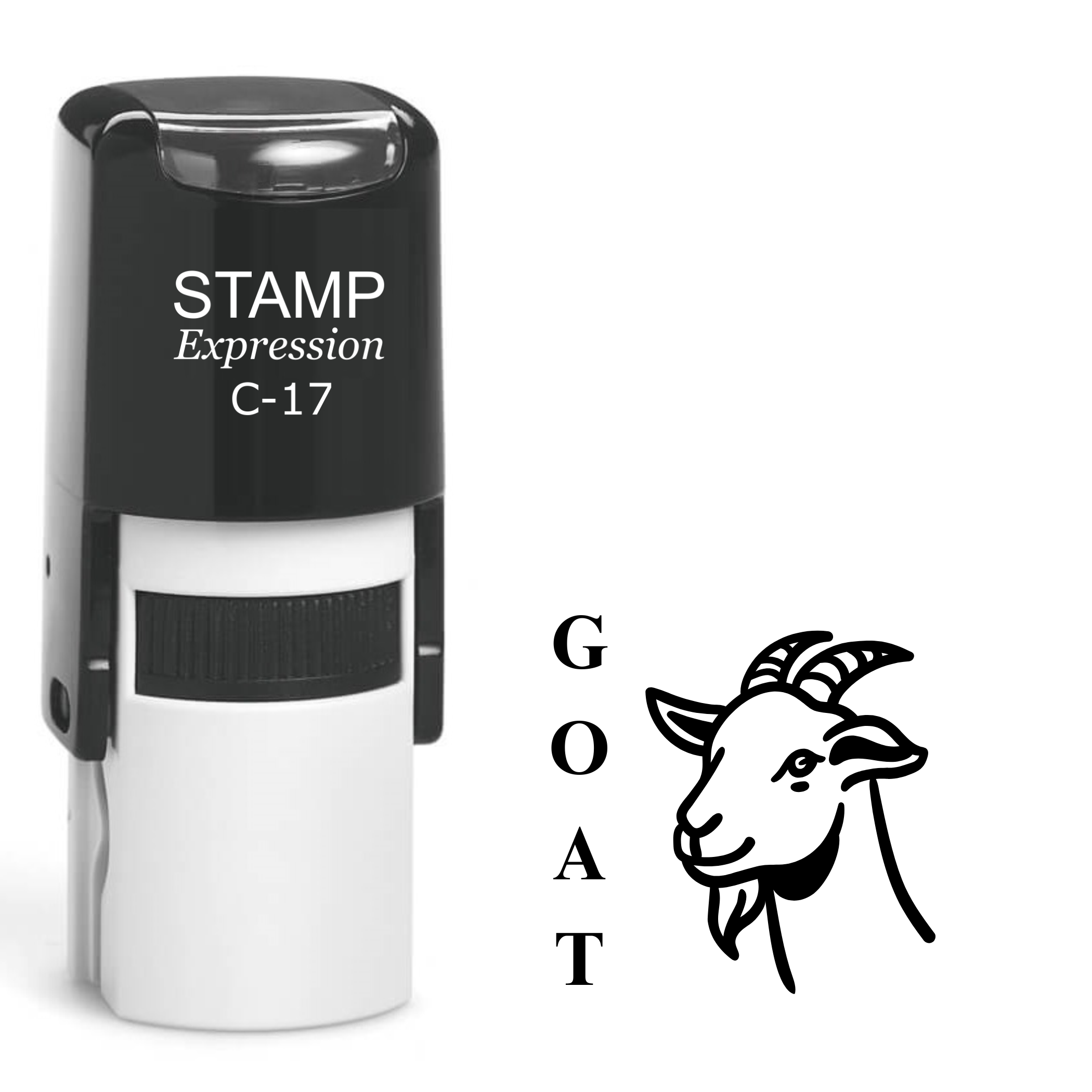 G.O.A.T. Greatest of All Time goat head outline Self Inking Rubber Stamp (SH-63380)