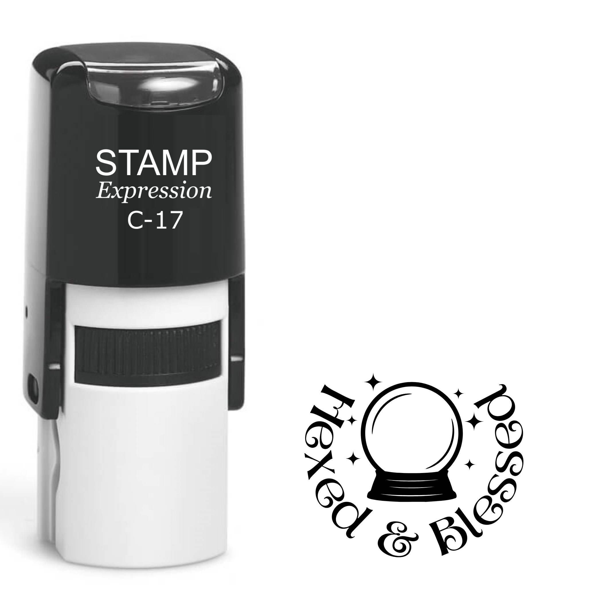 Hexed and blessed with crystal ball Halloween Self Inking Rubber Stamp (SH-63431)