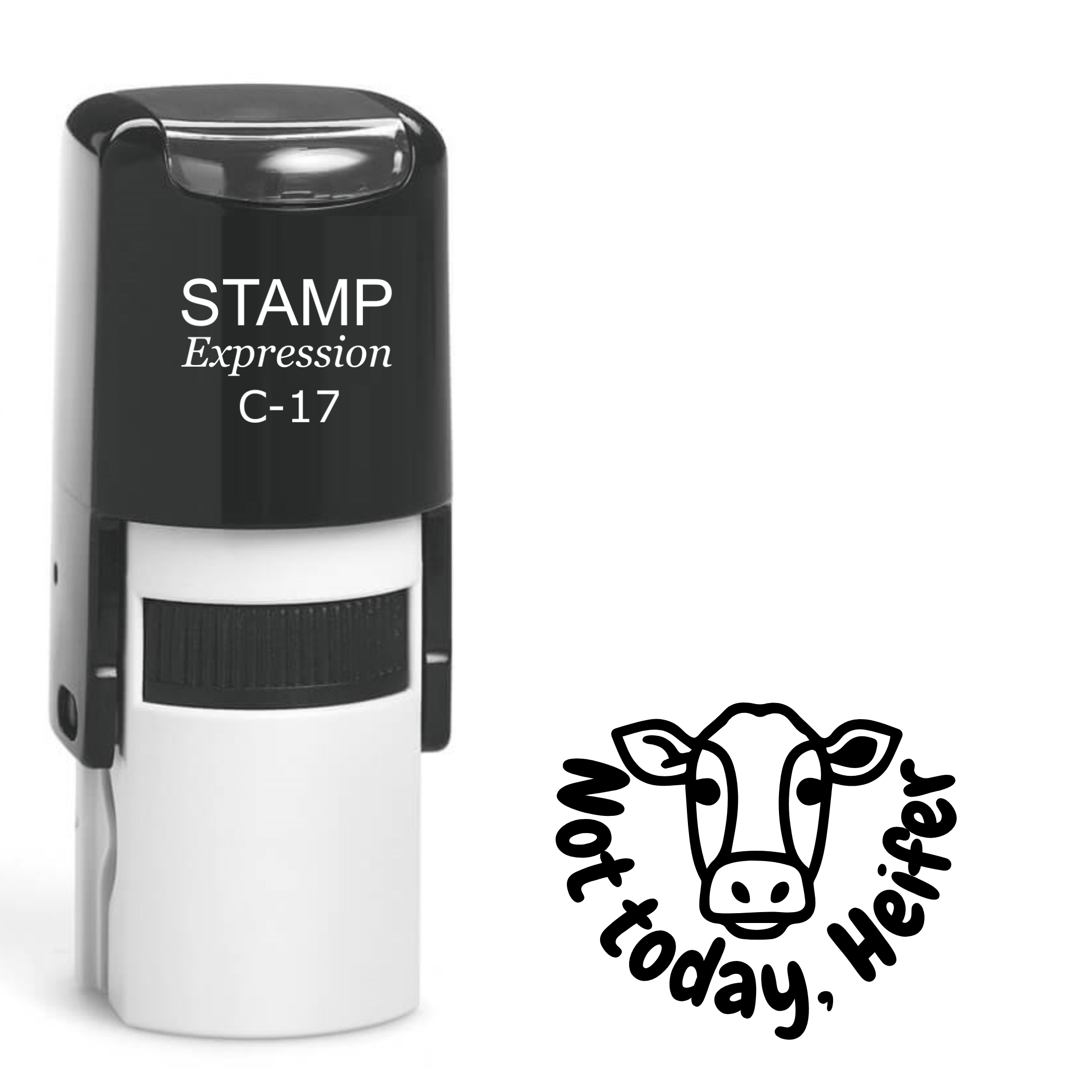 Not today heifer with cow head outline Self Inking Rubber Stamp (SH-63435)