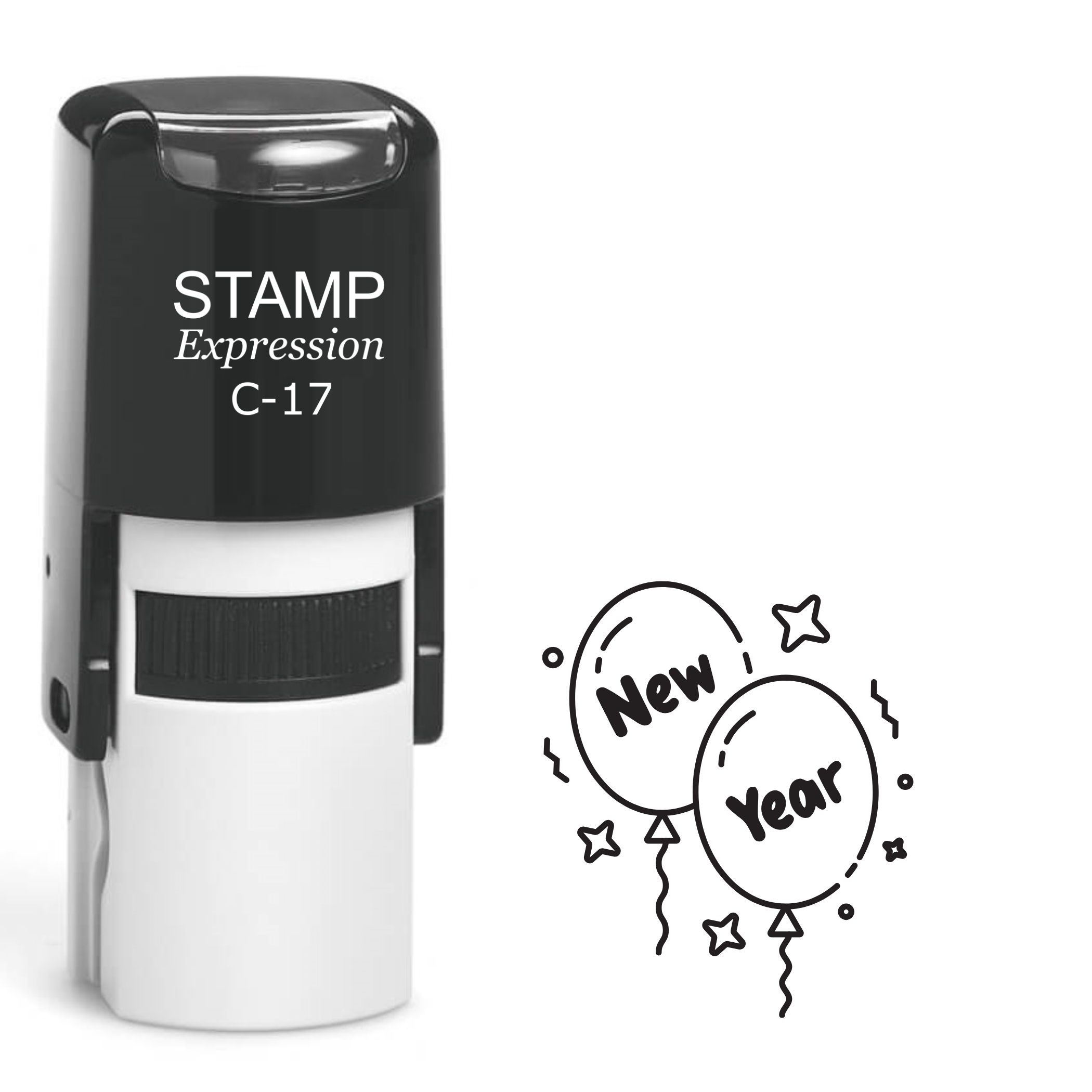 New Year balloons Self Inking Rubber Stamp (SH-63465)