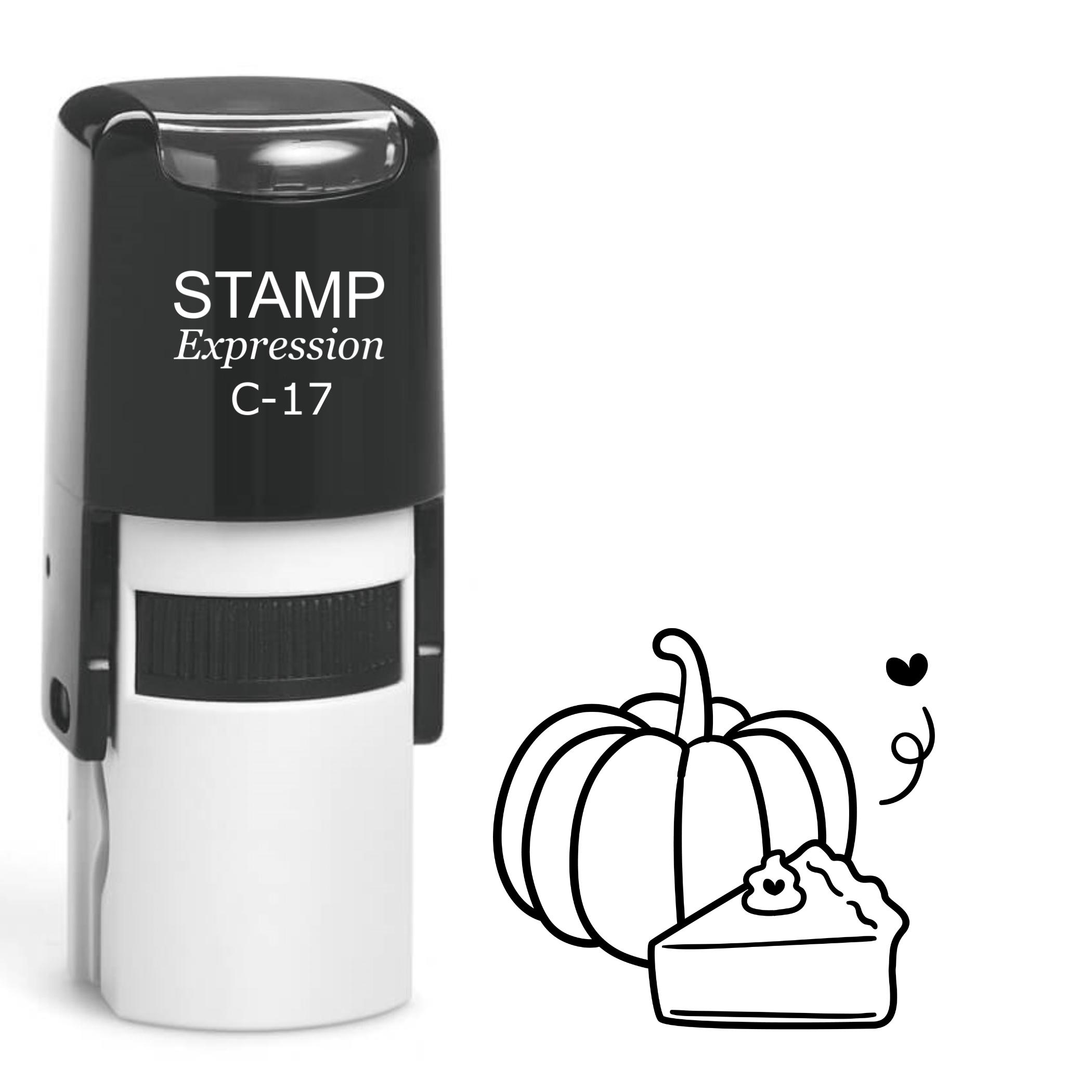 Pumpkin with pumpkin slice heart Self Inking Rubber Stamp (SH-63469)