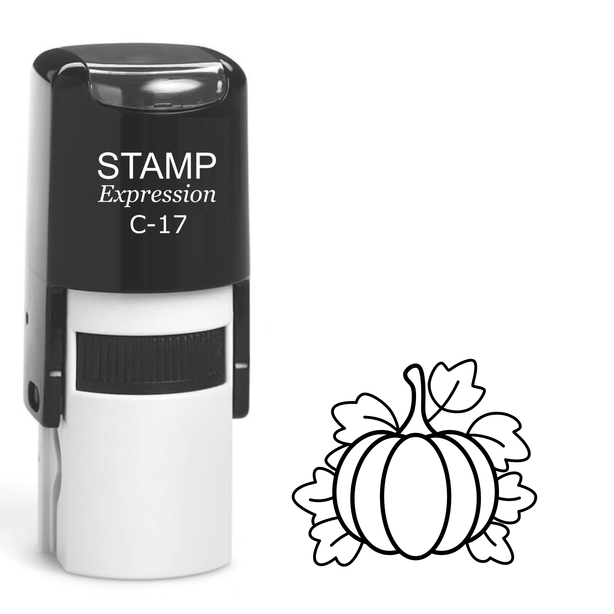 Pumpkin with leaves Self Inking Rubber Stamp (SH-63470)