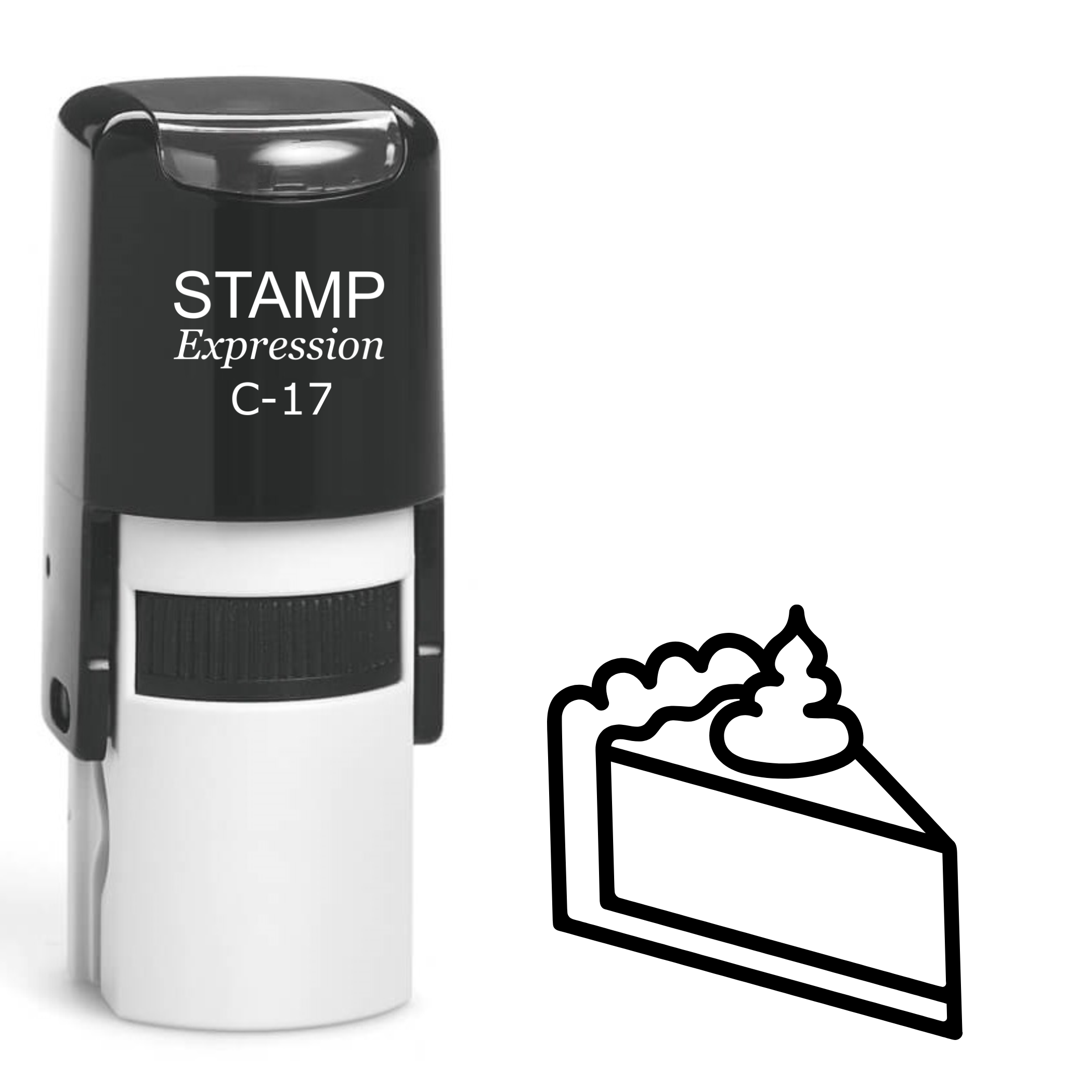 Slice of pumpkin pie with whipped cream Self Inking Rubber Stamp (SH-63473)