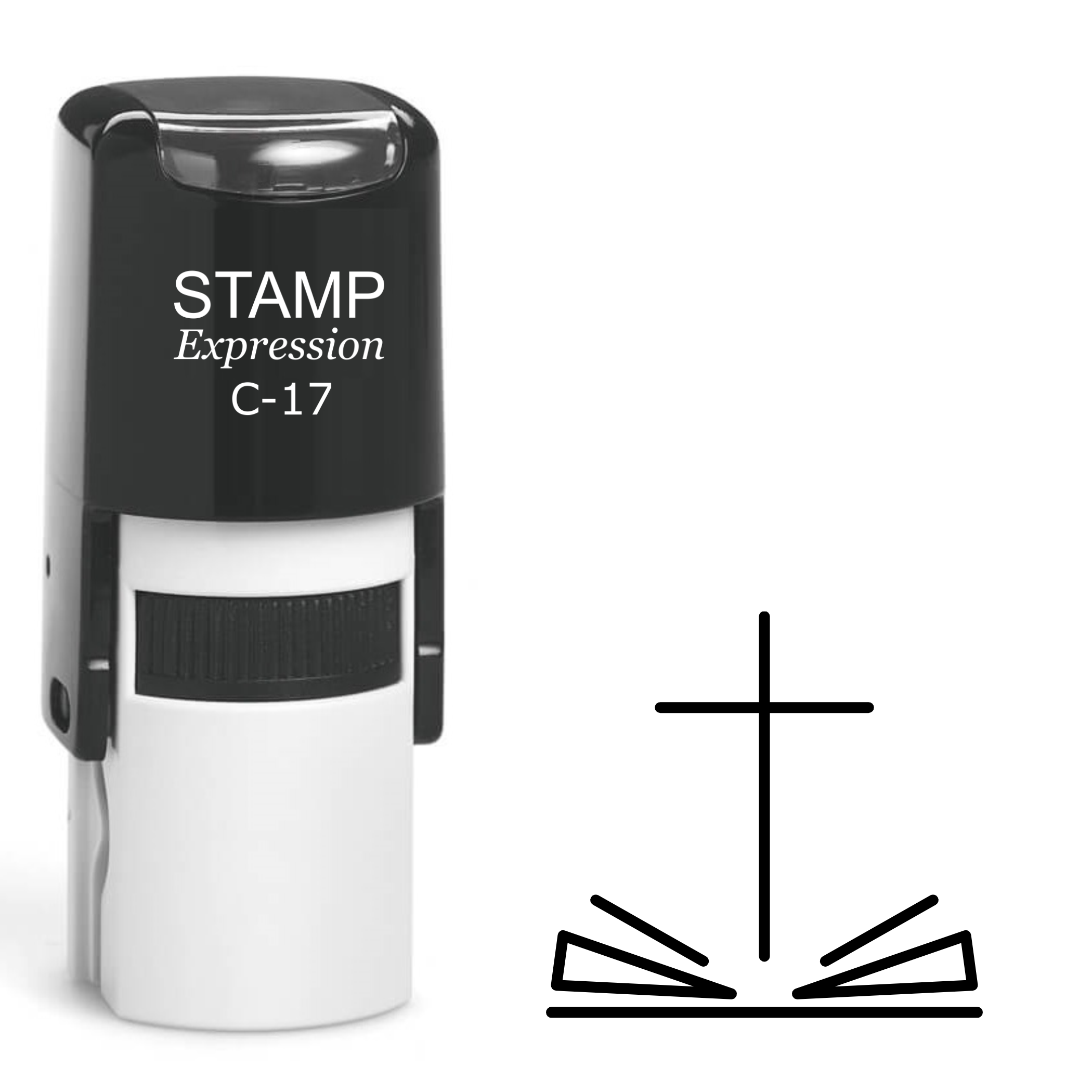 Open bible with cross Self Inking Rubber Stamp (SH-63474)