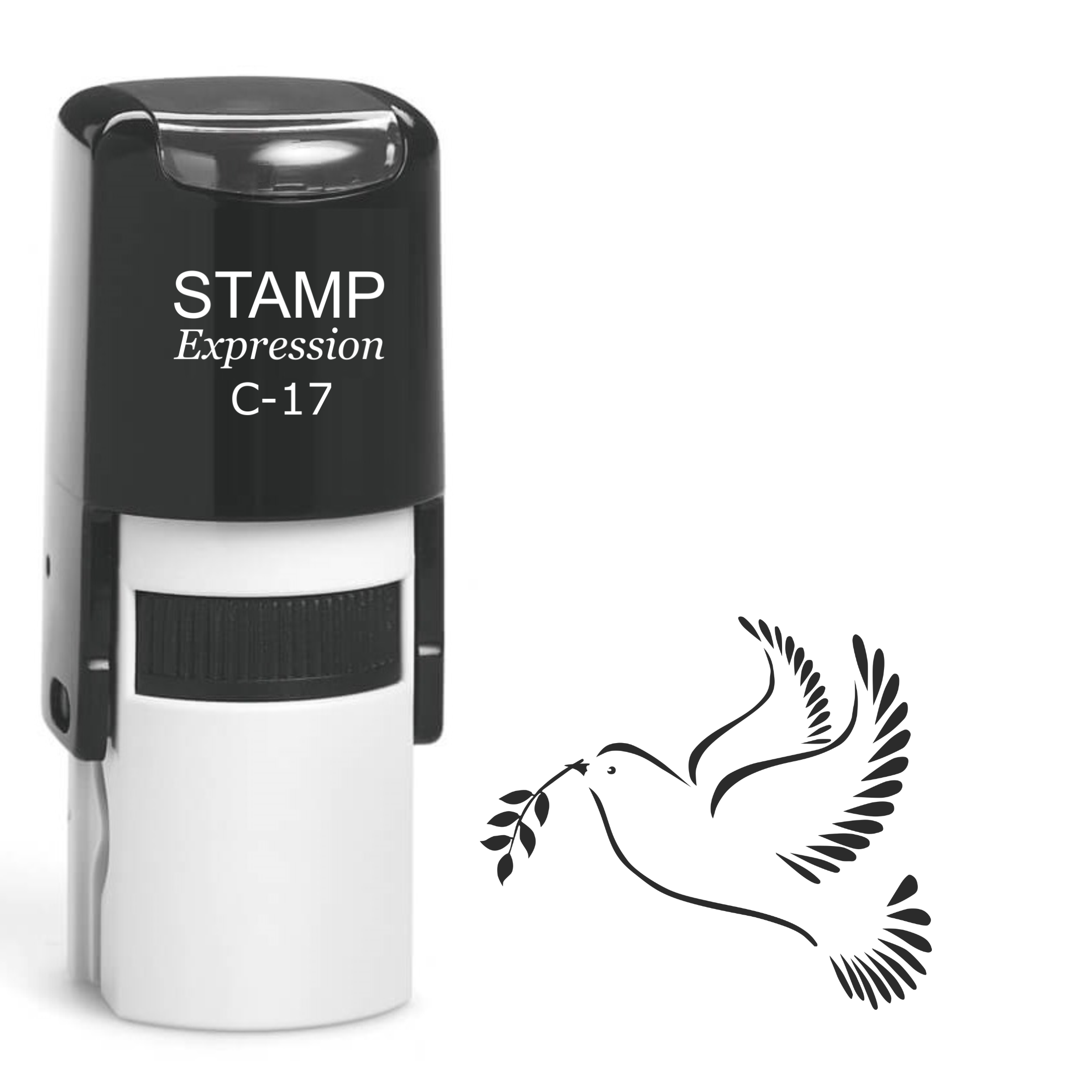 Dove with olive branch Self Inking Rubber Stamp (SH-63475)