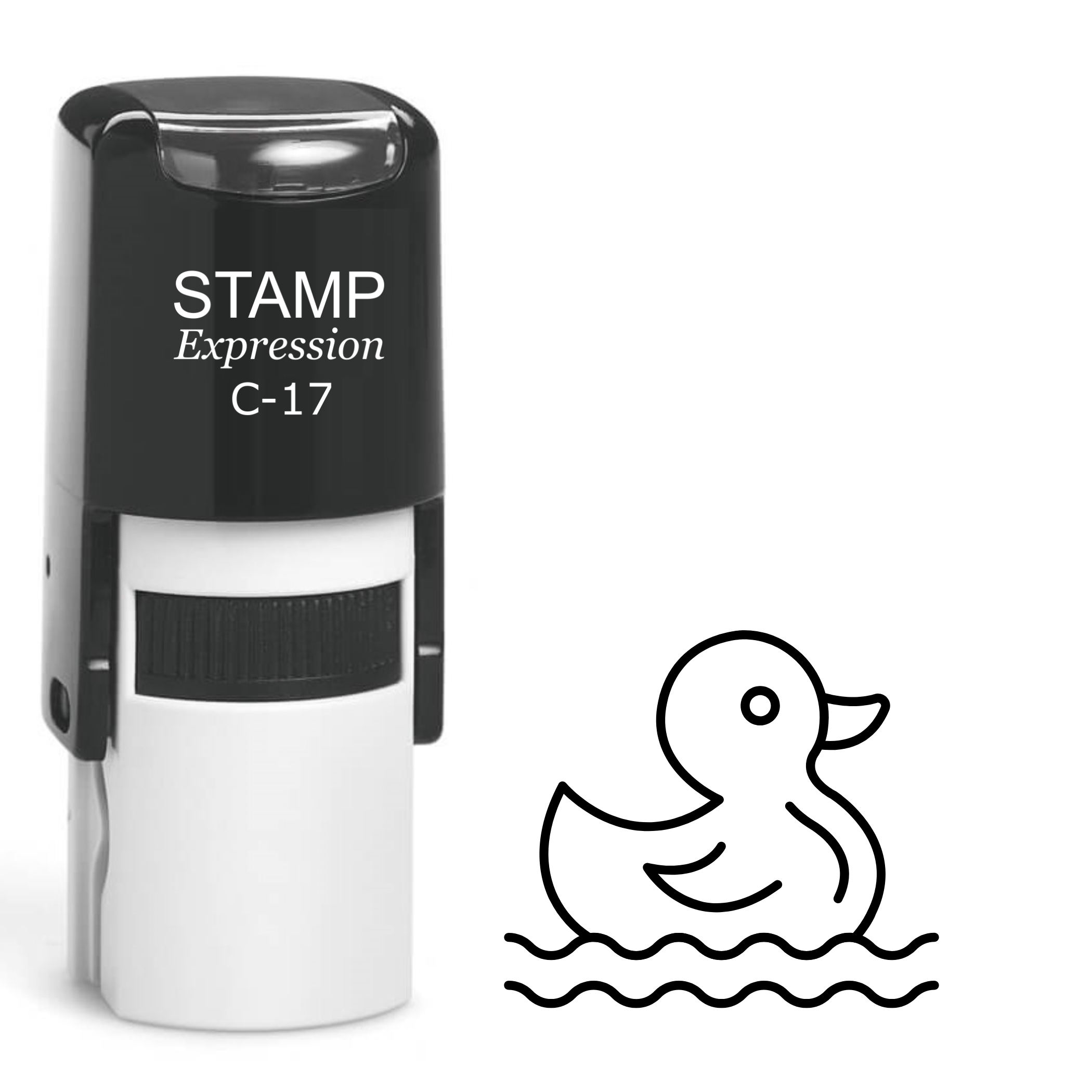 Duck on the water outline Self Inking Rubber Stamp (SH-63499)