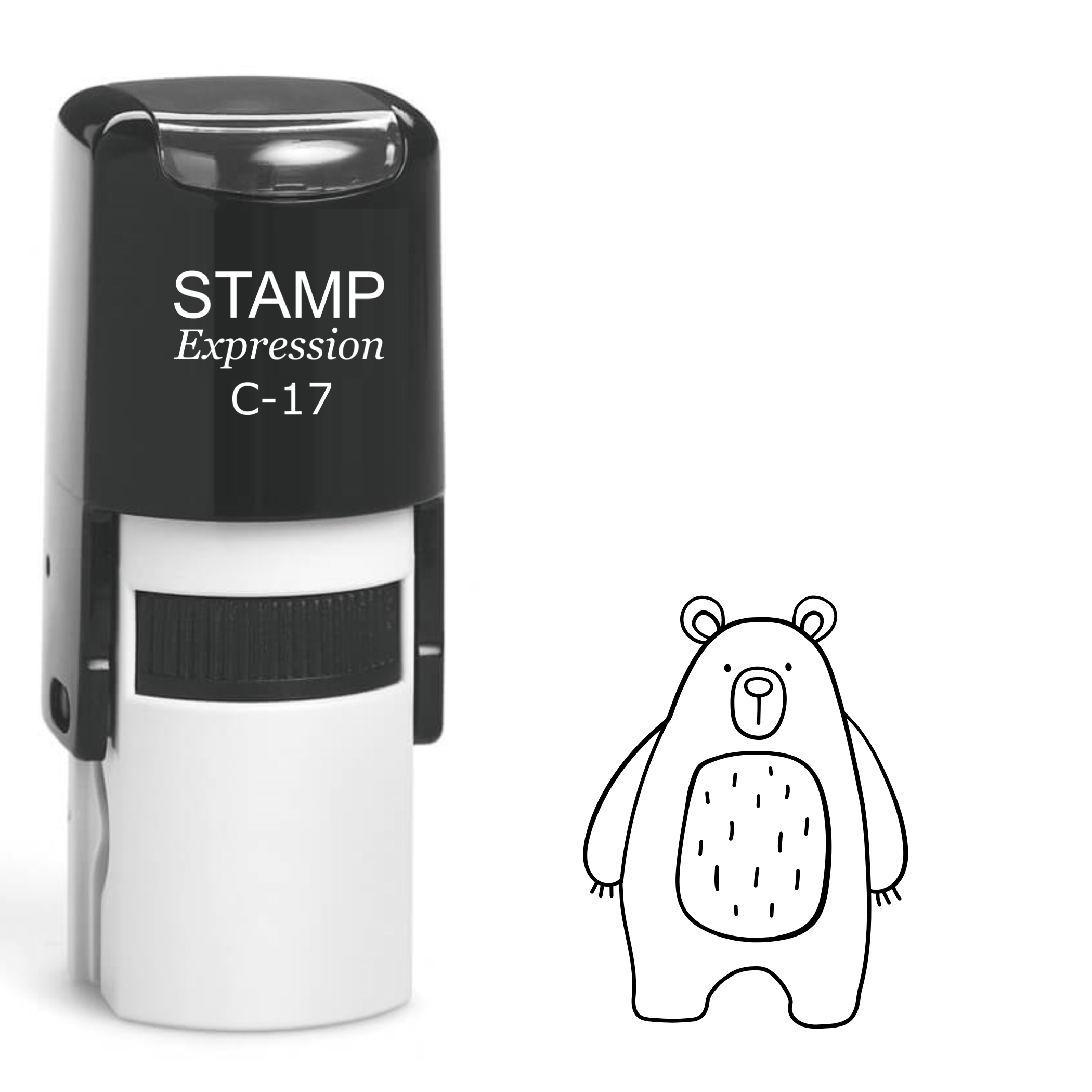 Silly bear outline Self Inking Rubber Stamp (SH-63501)