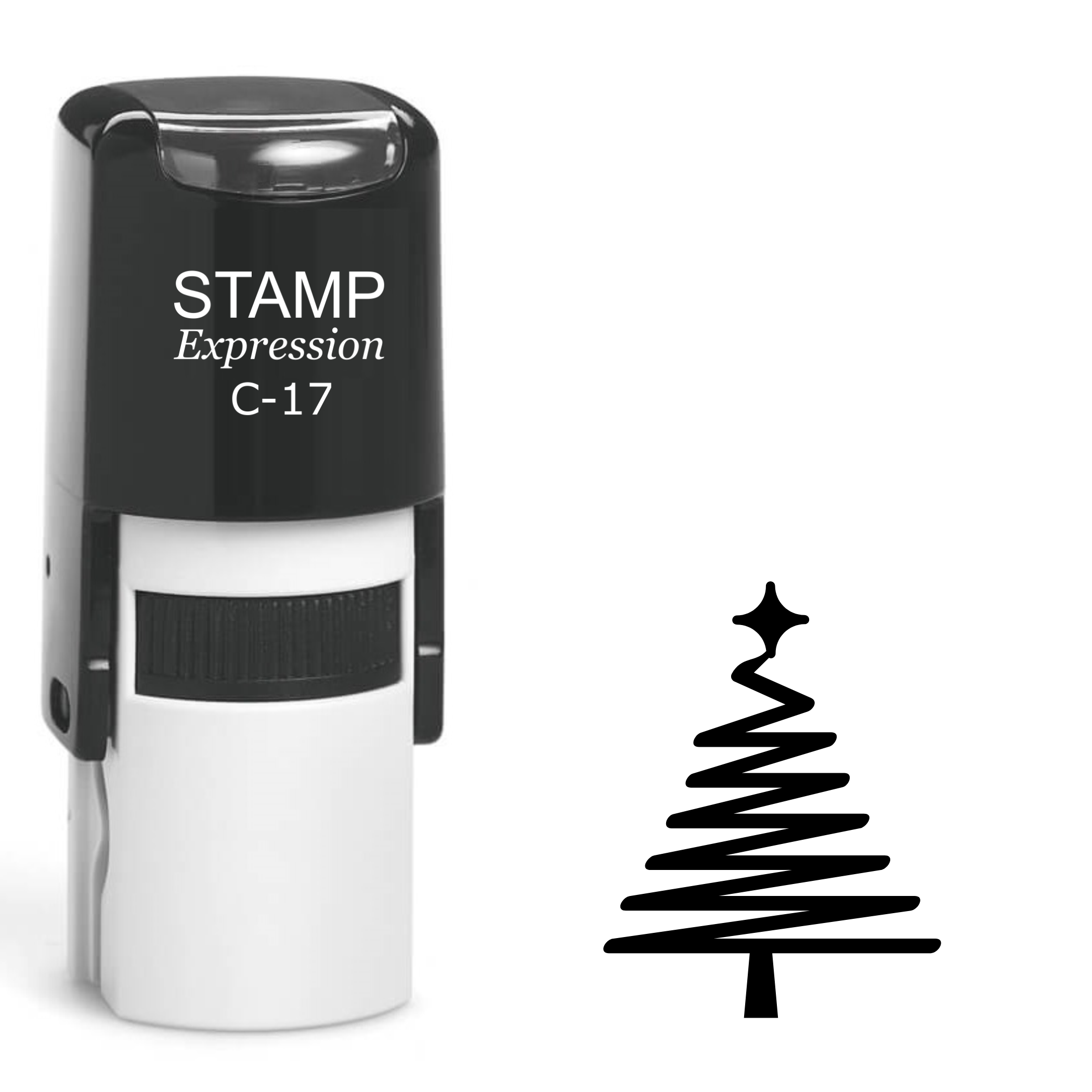 Zigzag Christmas tree with star Self Inking Rubber Stamp (SH-63531)
