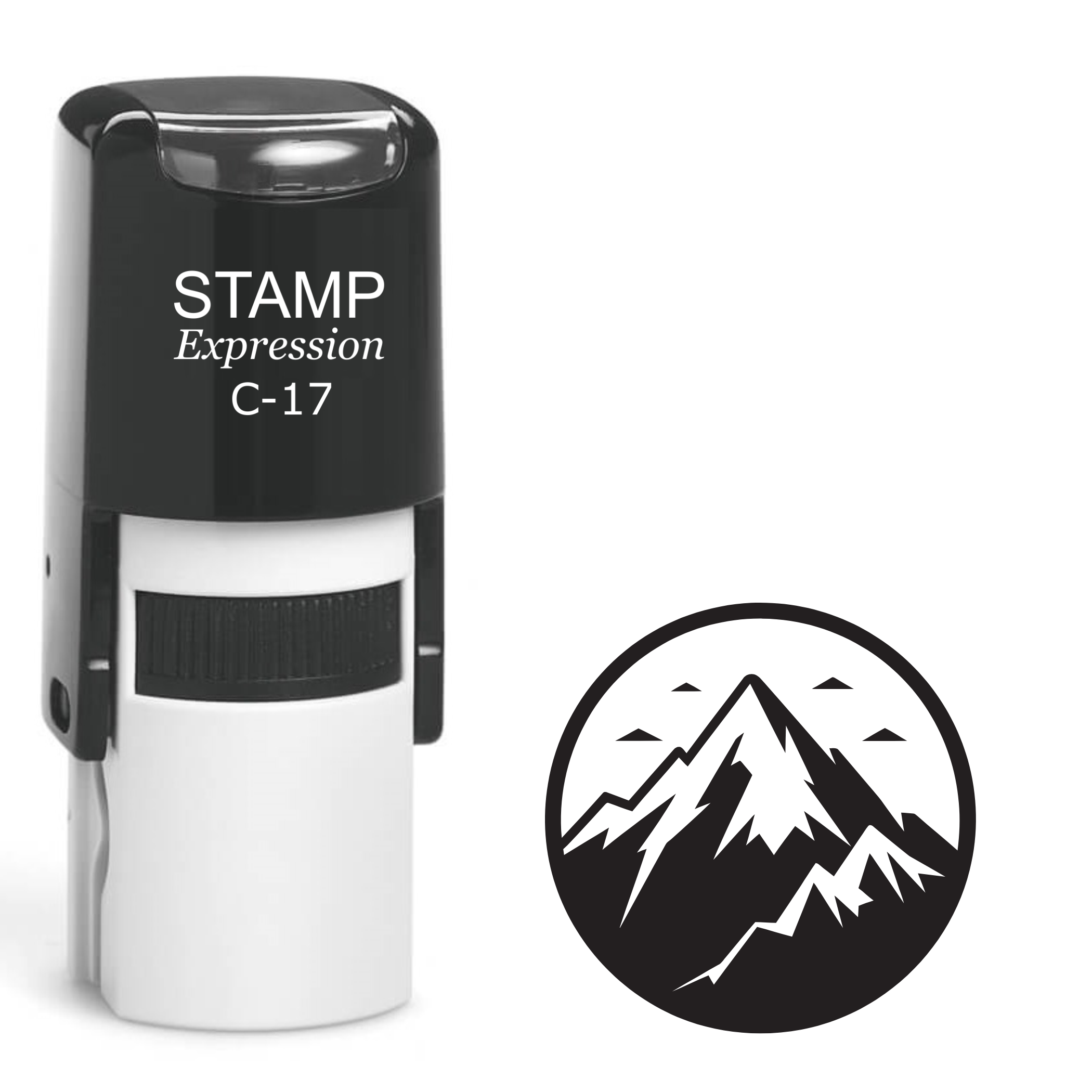 Mountain peak in the circle Self Inking Rubber Stamp (SH-63538)