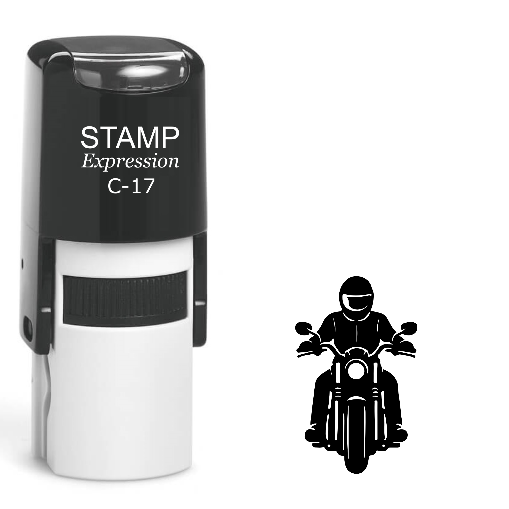 Biker on a motorcycle Self Inking Rubber Stamp (SH-63540)