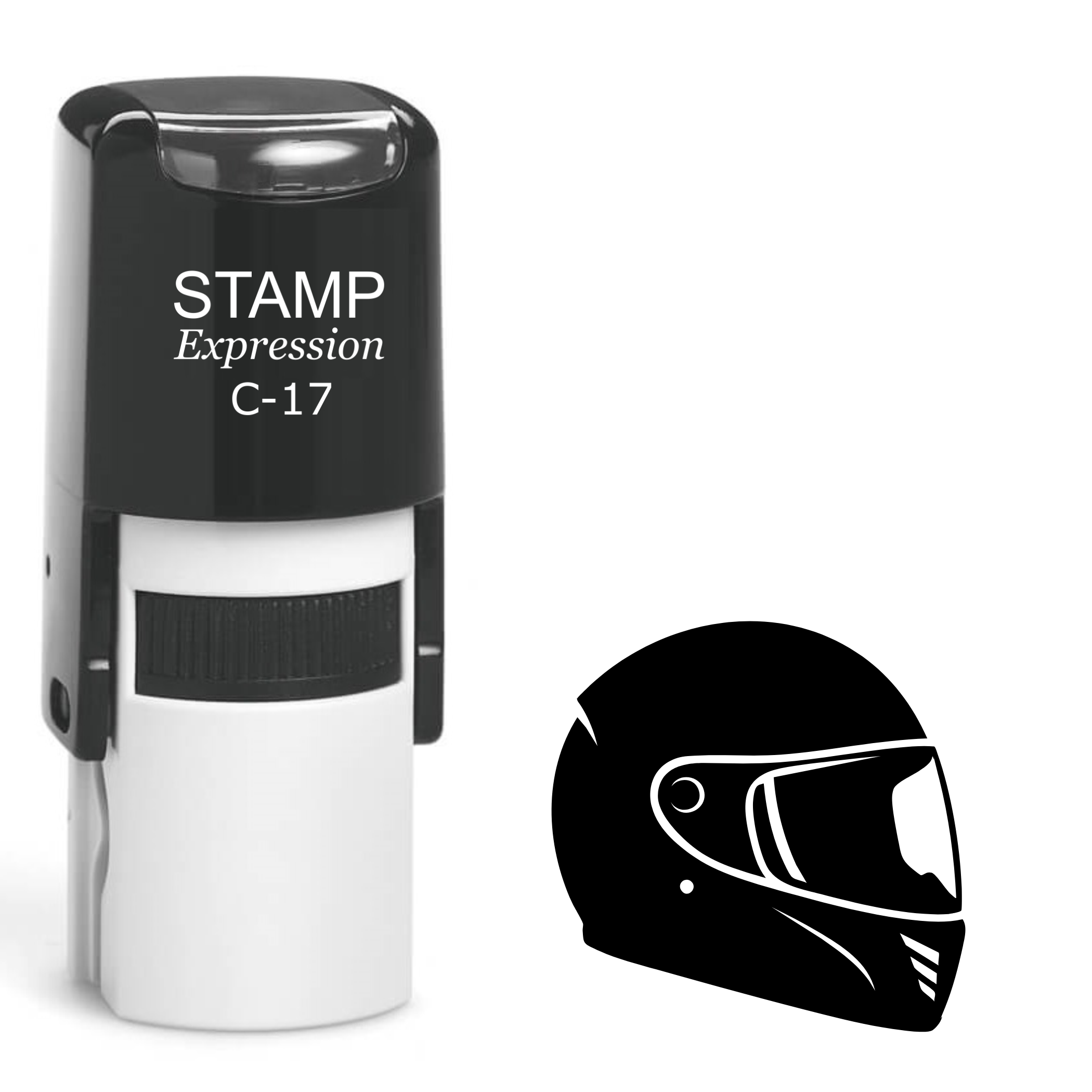 Motorcycle helmet Self Inking Rubber Stamp (SH-63543)