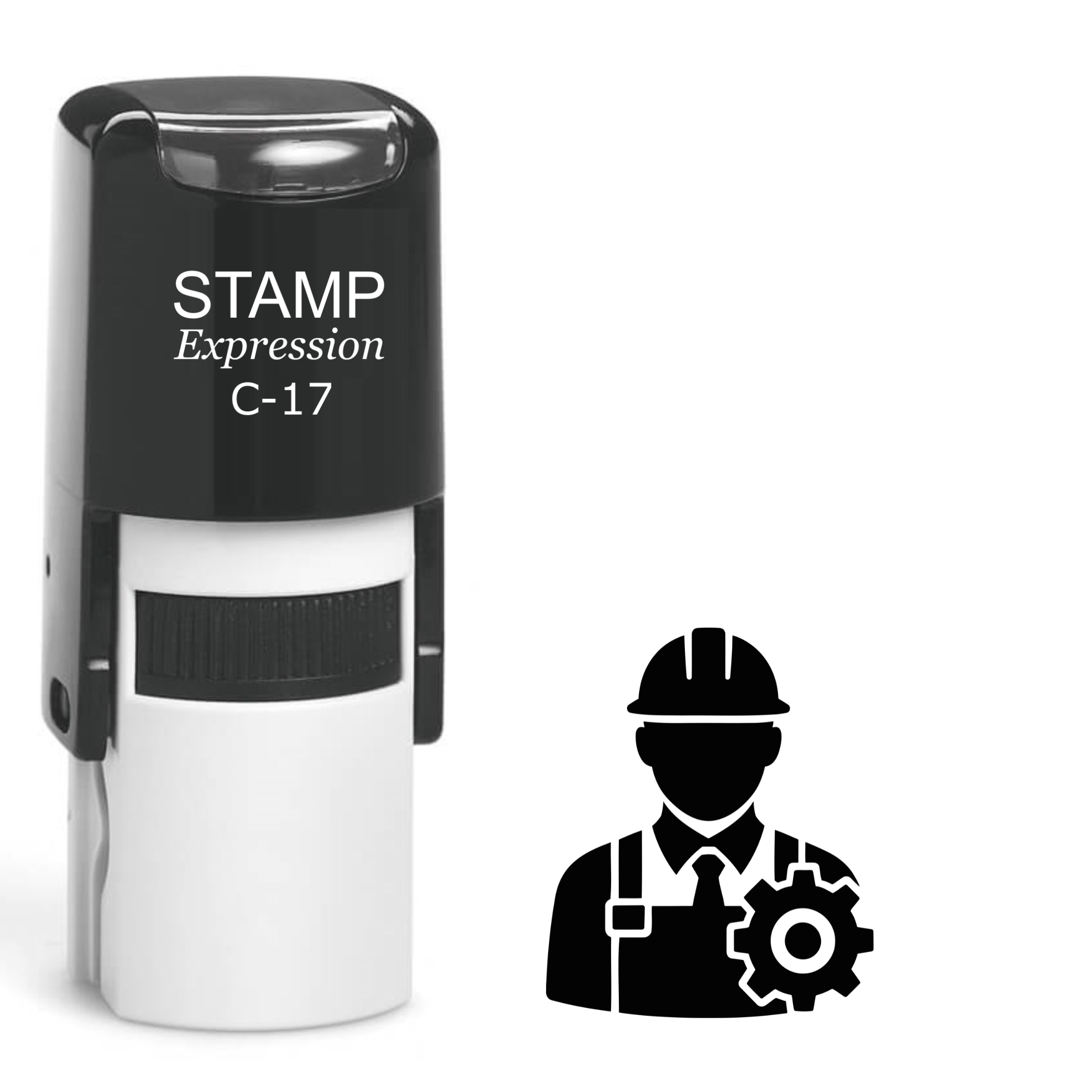 Construction worker with gear Self Inking Rubber Stamp (SH-63554)