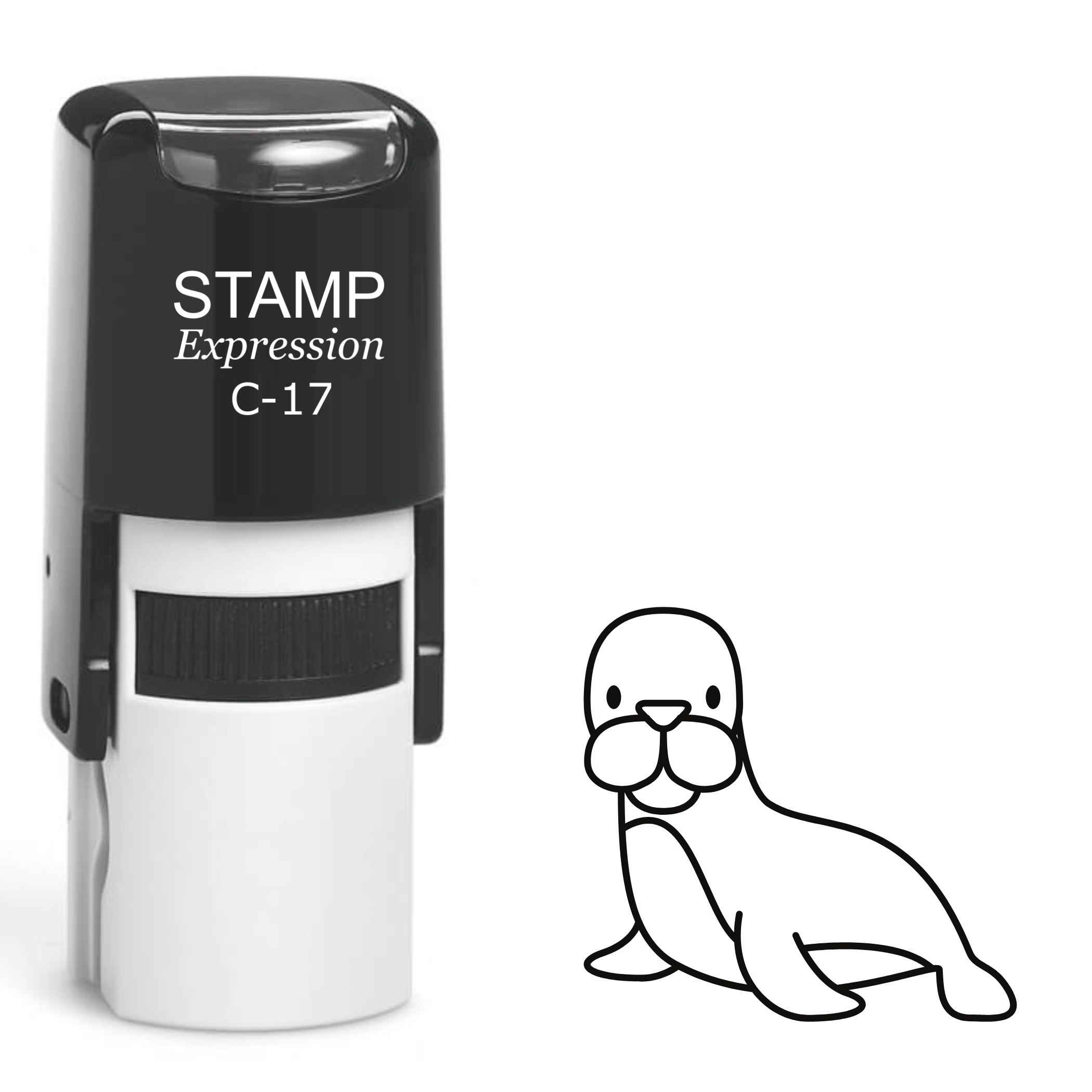 Cute baby seal outline Self Inking Rubber Stamp (SH-63557)