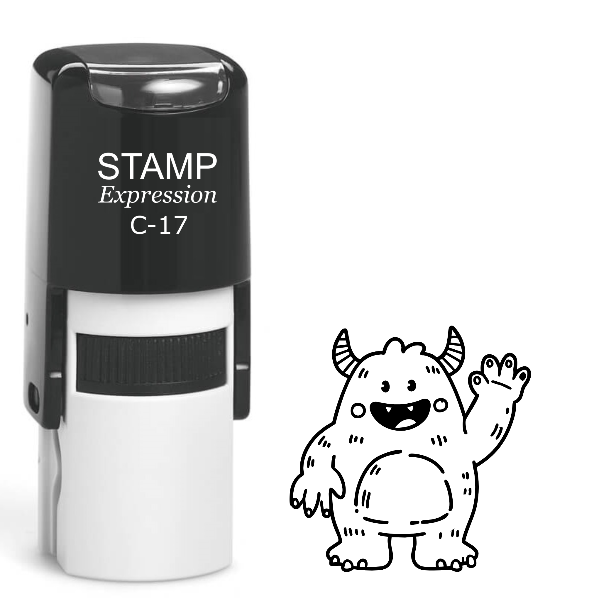 Friendly little smiling monster Self Inking Rubber Stamp (SH-63565)