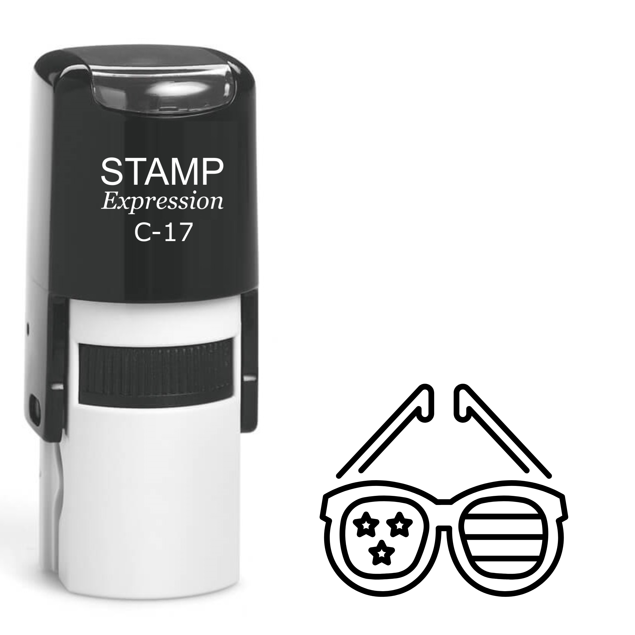 Independence Day patriotic glasses Self Inking Rubber Stamp (SH-63569)