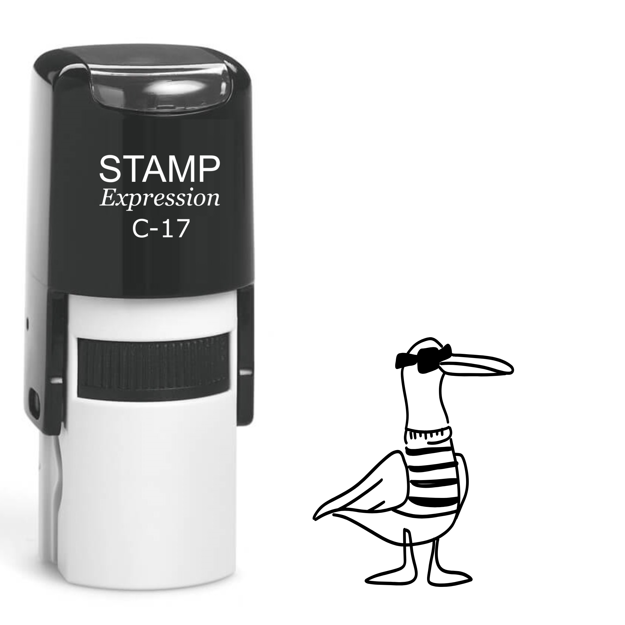 Silly seagull wearing sunglasses Self Inking Rubber Stamp (SH-63591)