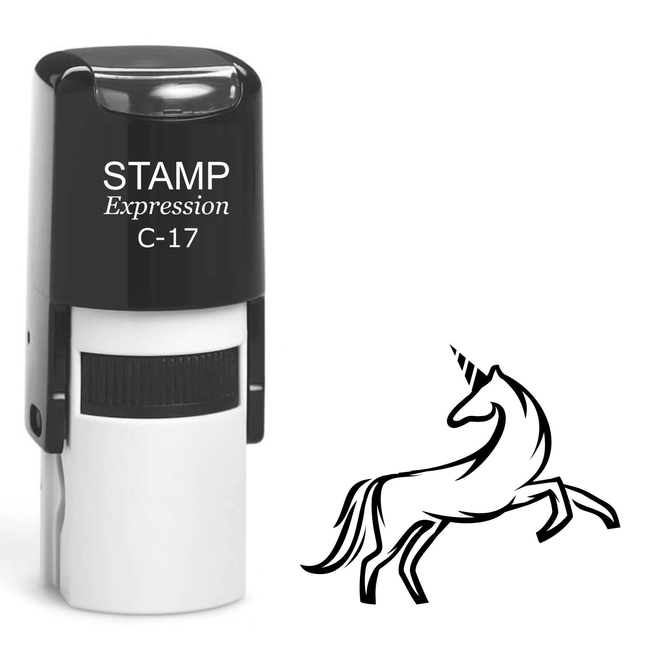 Unicorn with twisted horn Self Inking Rubber Stamp (SH-63593)