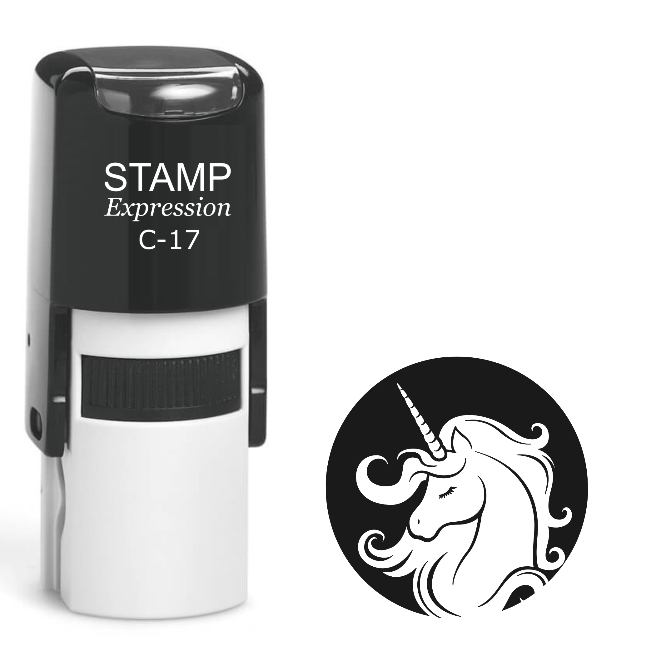 Gorgeous unicorn head in a circle Self Inking Rubber Stamp (SH-63615)
