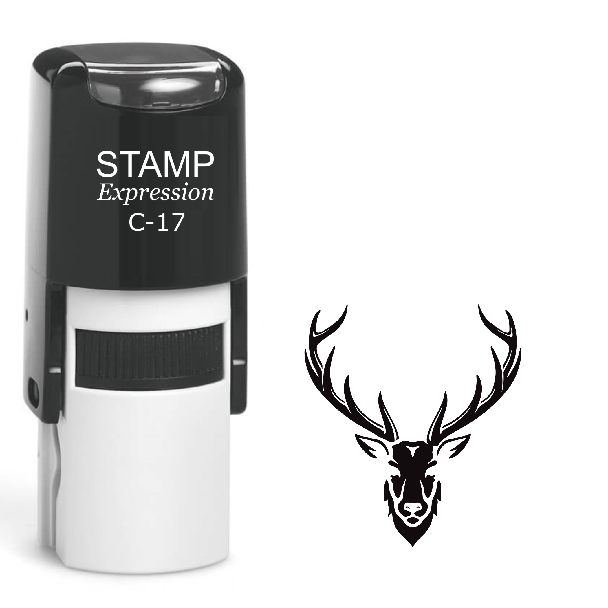 Twelve-point buck head Self Inking Rubber Stamp (SH-63622)