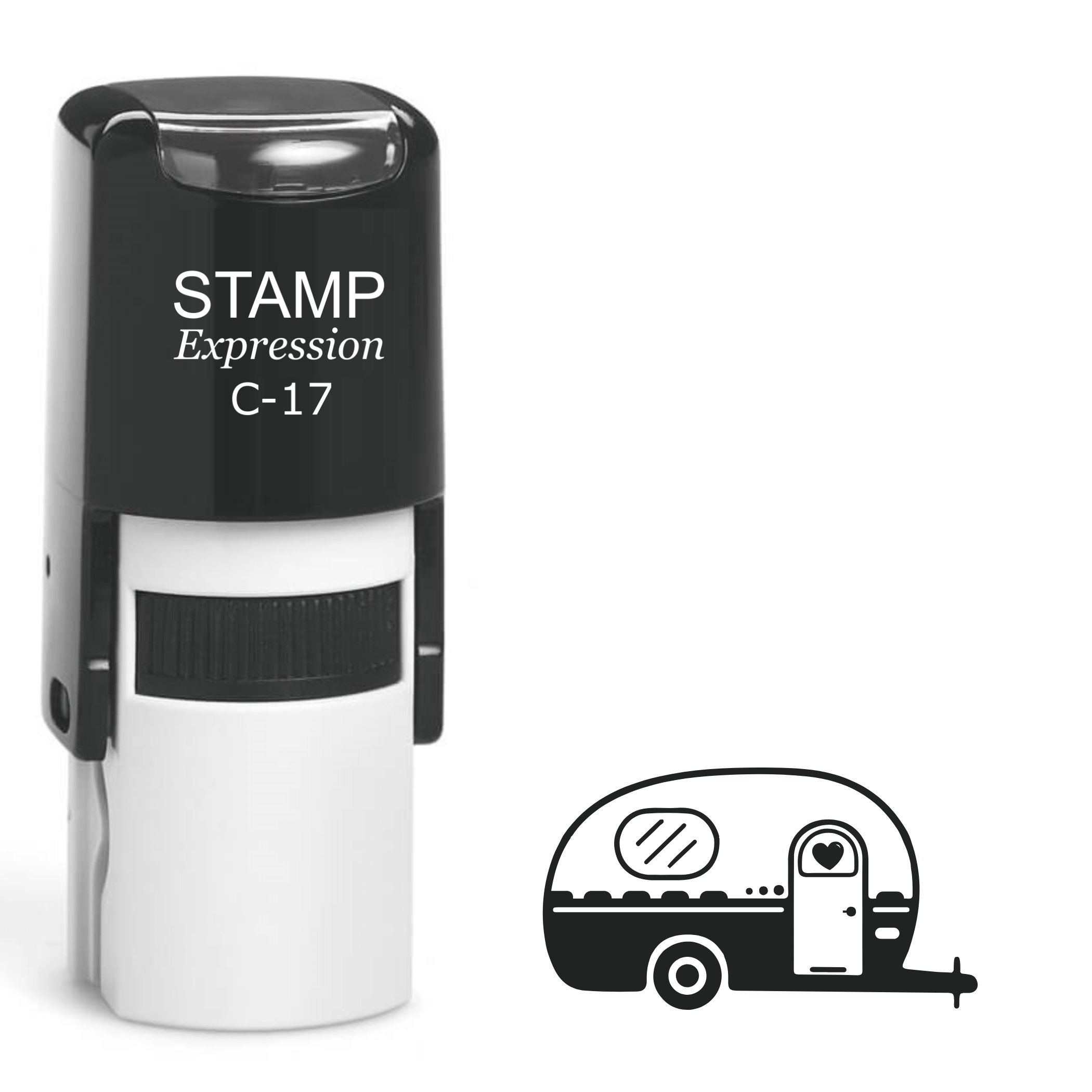 Camper with heart Self Inking Rubber Stamp (SH-63624)