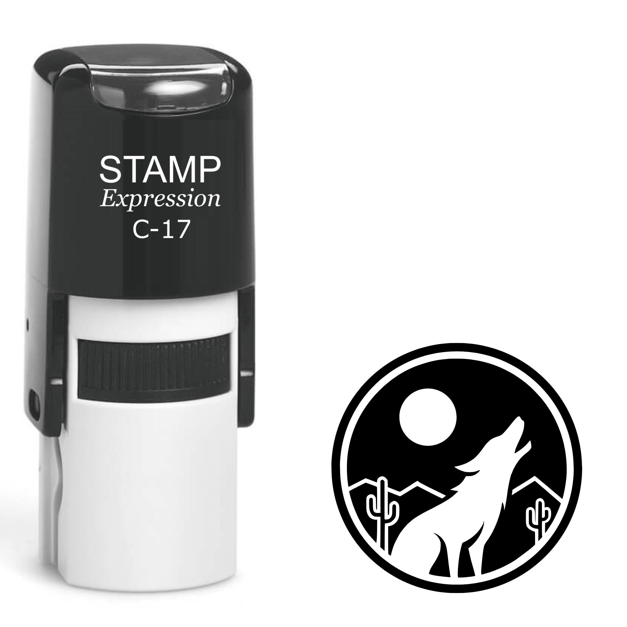 Howling coyote Arizona in a circle Self Inking Rubber Stamp (SH-63626)
