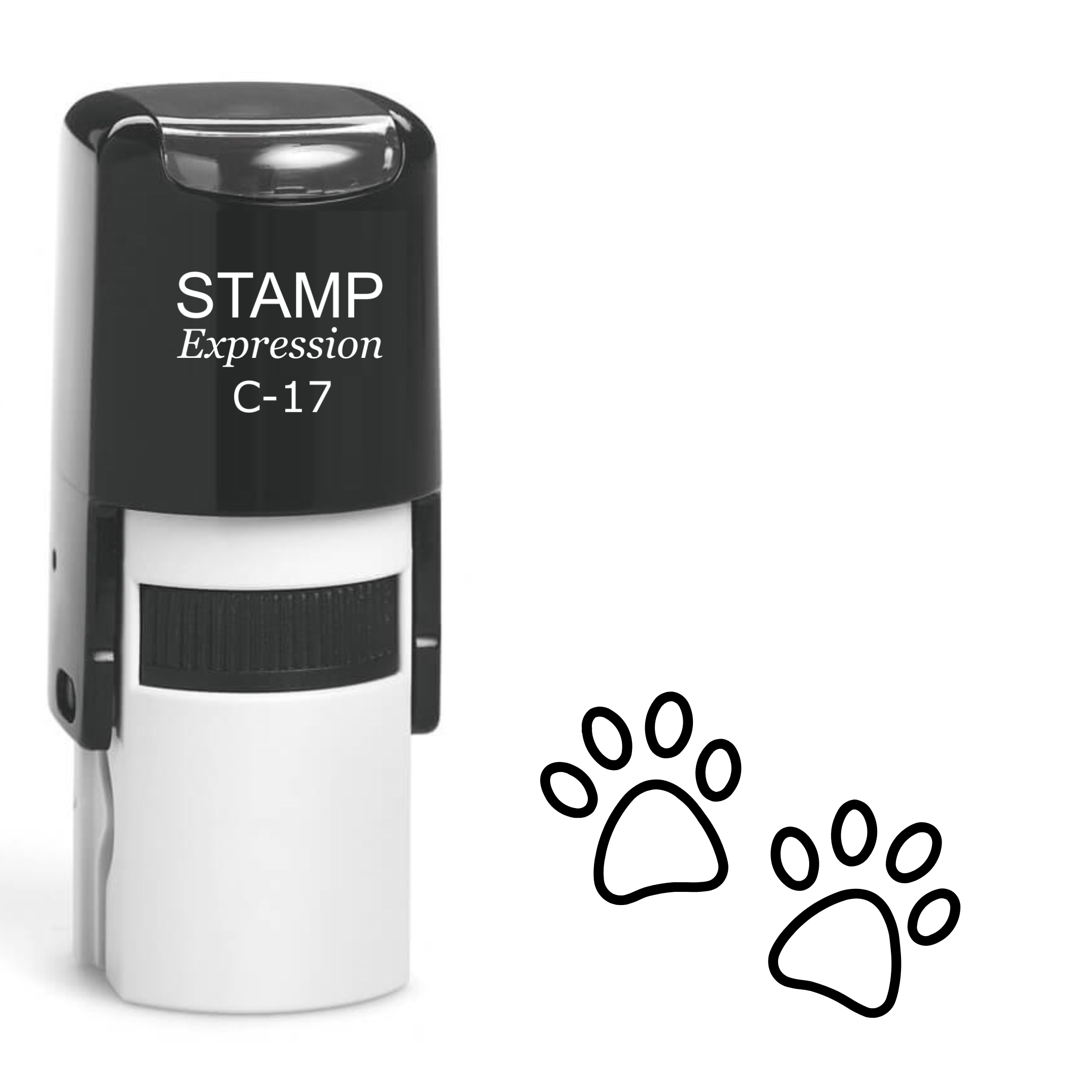 Two paw prints outline Self Inking Rubber Stamp (SH-63649)