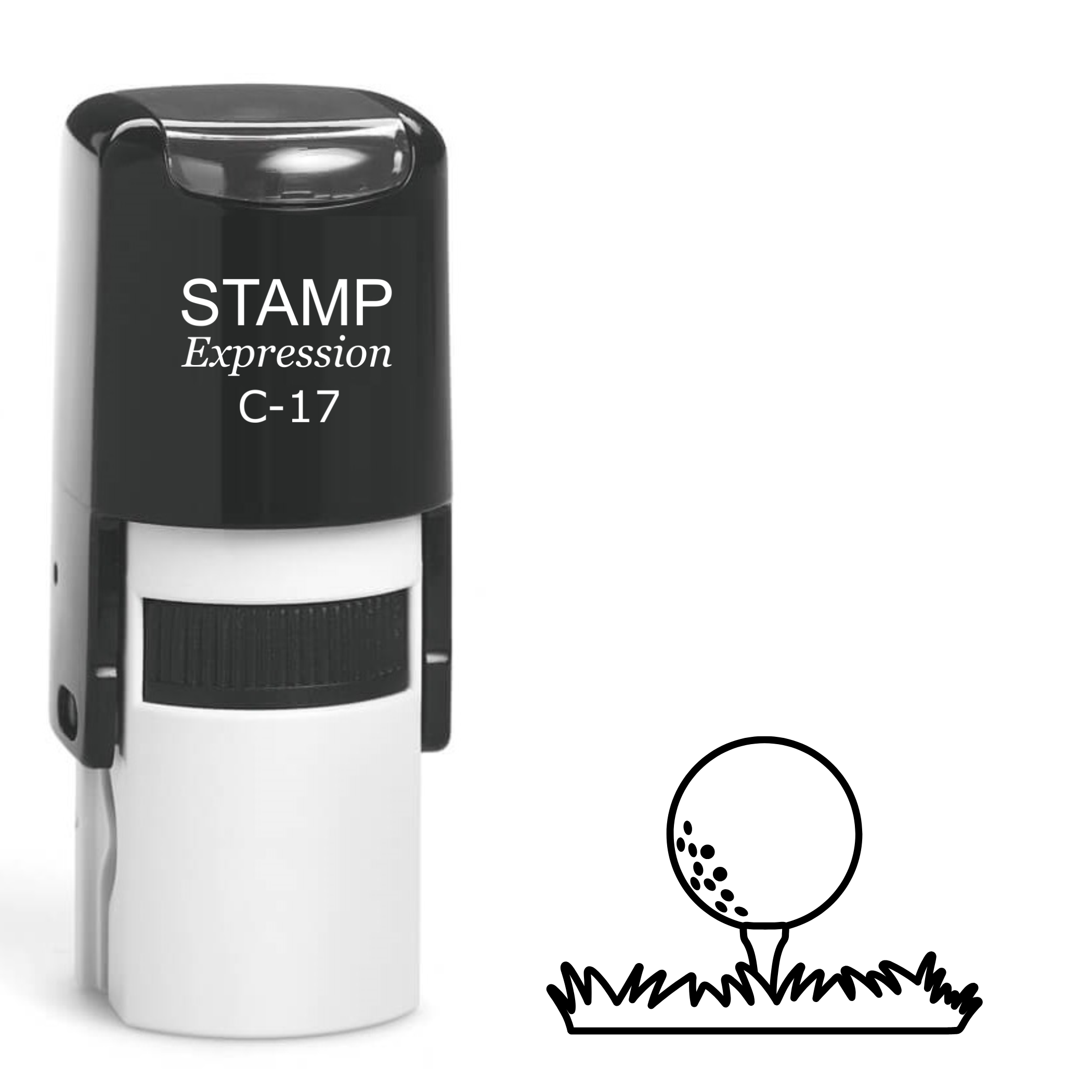 Golf ball on the grass outline Self Inking Rubber Stamp (SH-63656)