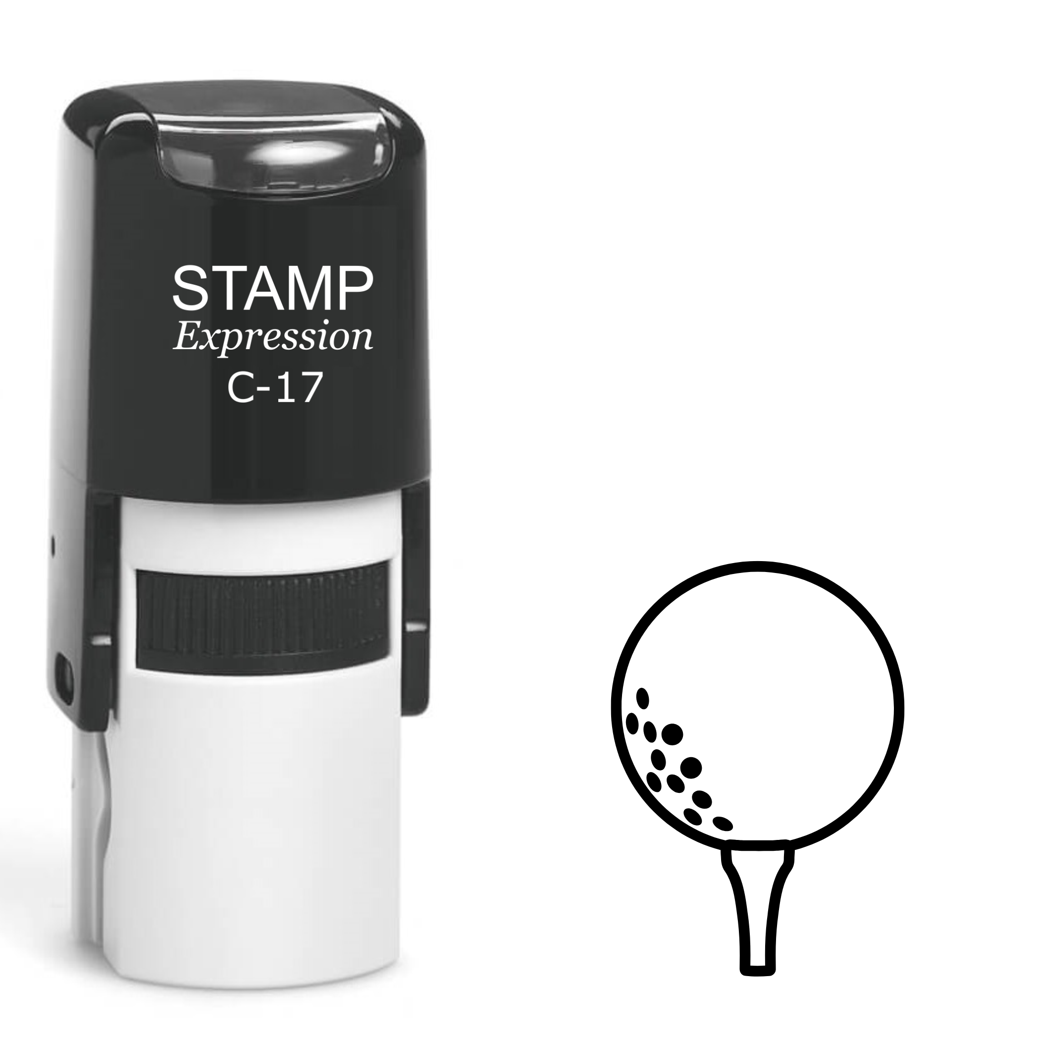Golf ball on a pin outline Self Inking Rubber Stamp (SH-63658)