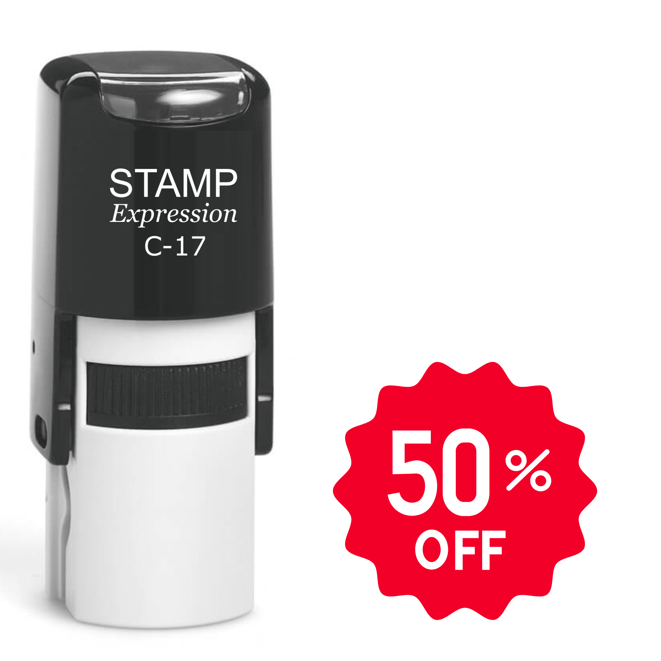 50 percent off in a circle Self Inking Rubber Stamp (SH-63723)