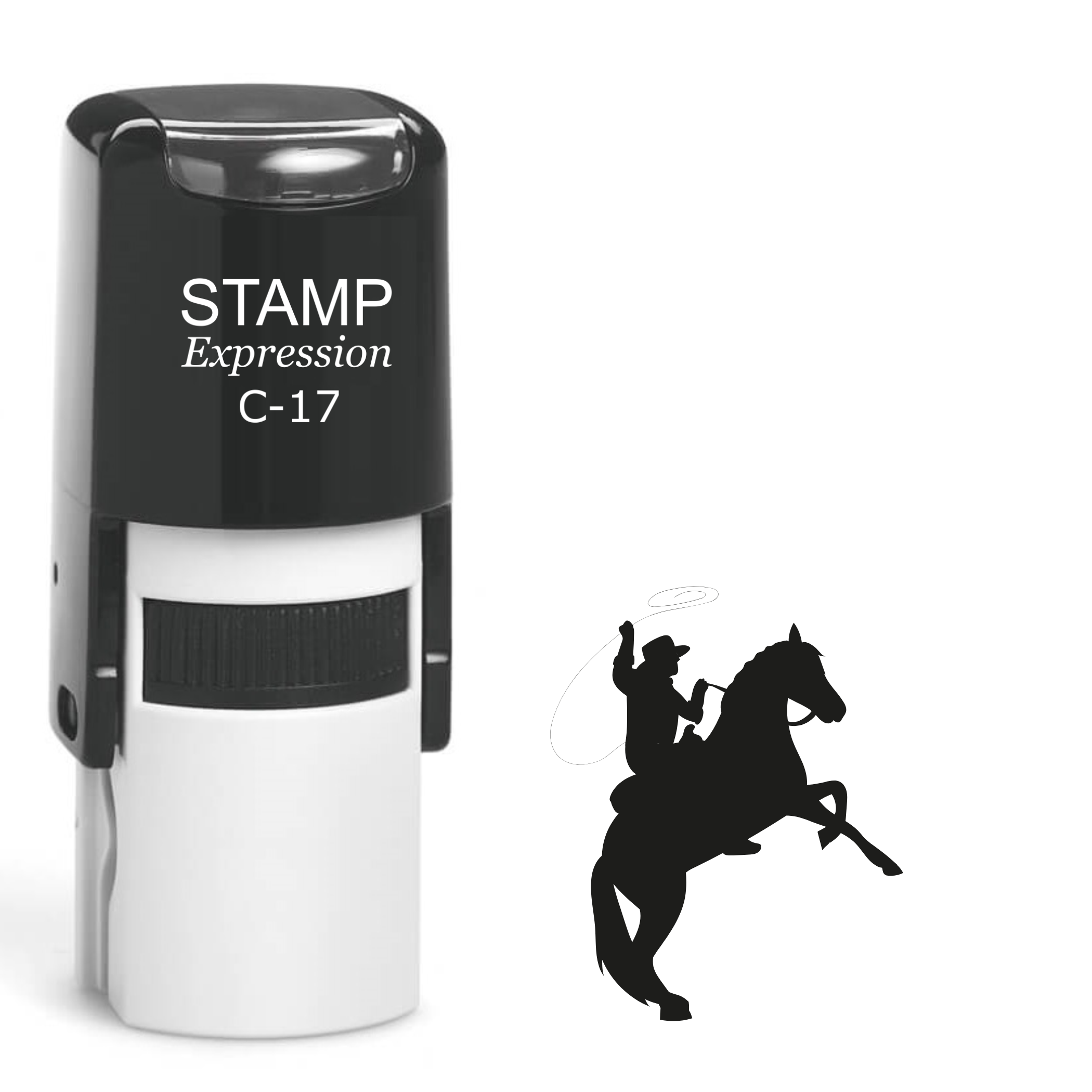 Cowboy on a horse Self Inking Rubber Stamp (SH-63730)