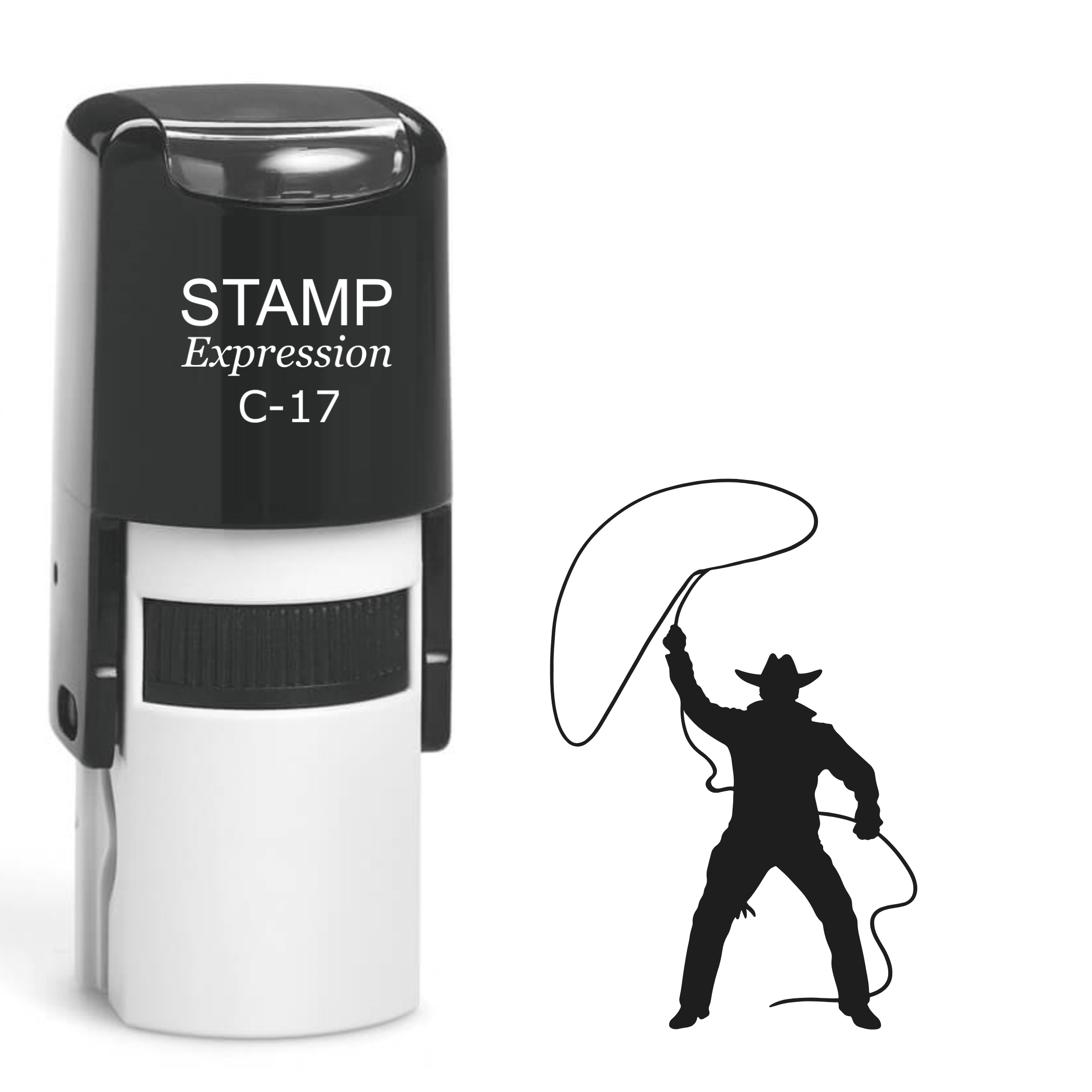 Standing cowboy with a lasso Self Inking Rubber Stamp (SH-63732)
